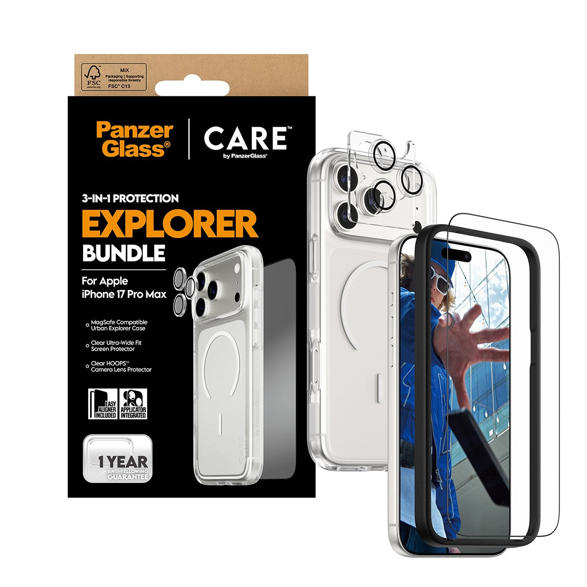 PanzerGlass® | CARE by PanzerGlass® Urban Explorer 3-in-1 Pakke iPhone 17 Pro Max
