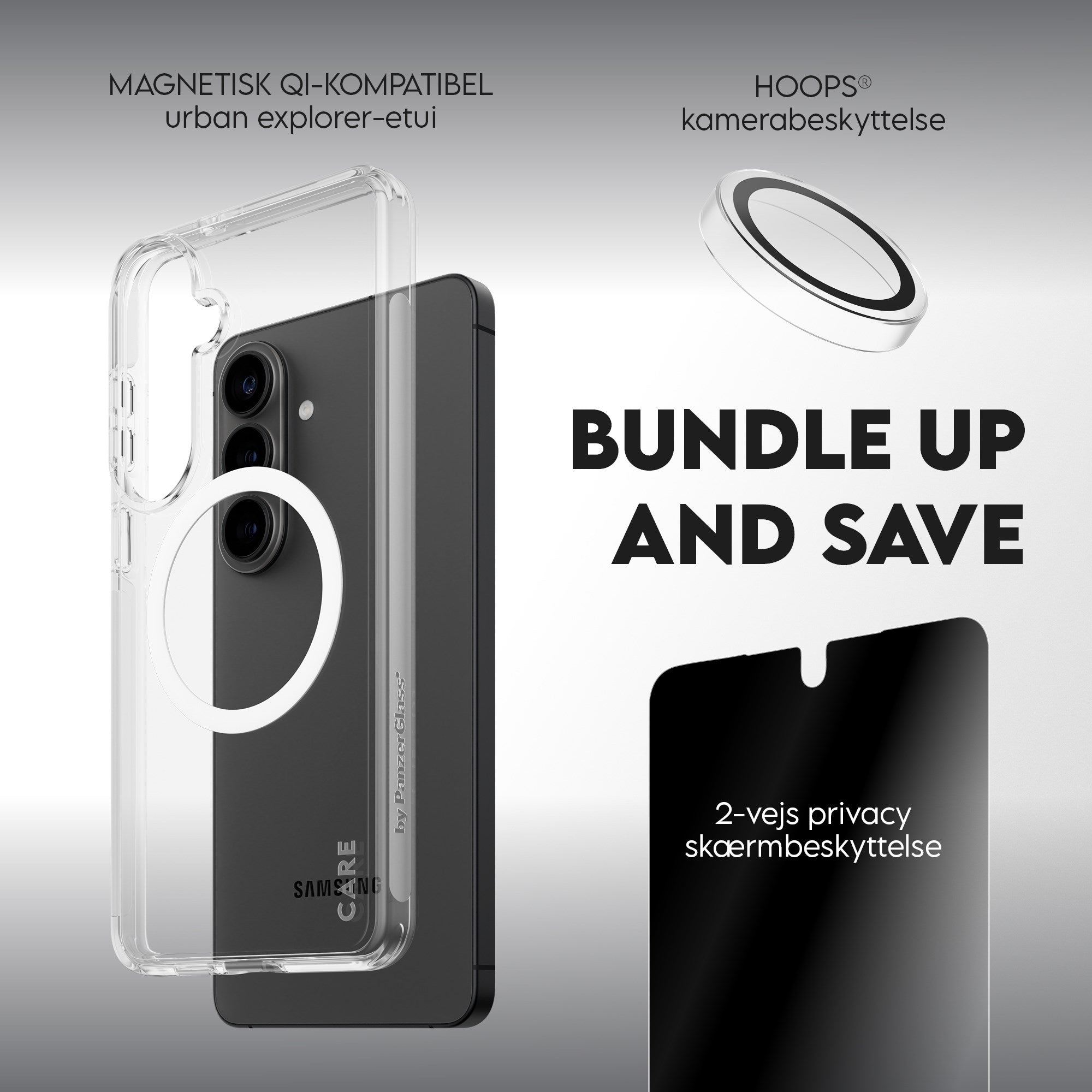 PanzerGlass® | CARE™ by PanzerGlass® Privacy 3-in-1 Pakke Samsung Galaxy S26+