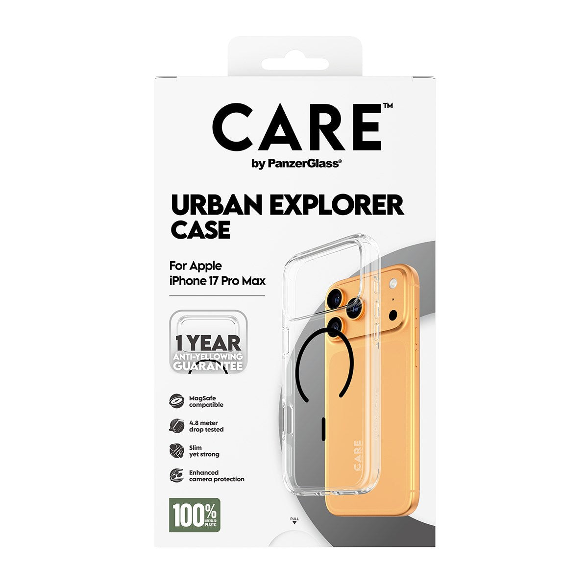 CARE™ by PanzerGlass® Urban Explorer Case Transparent m. Sort MagSafe iPhone 17 Pro Max