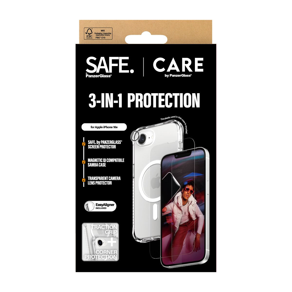 CARE by PanzerGlass® 3-in-1 Pakke iPhone 16e