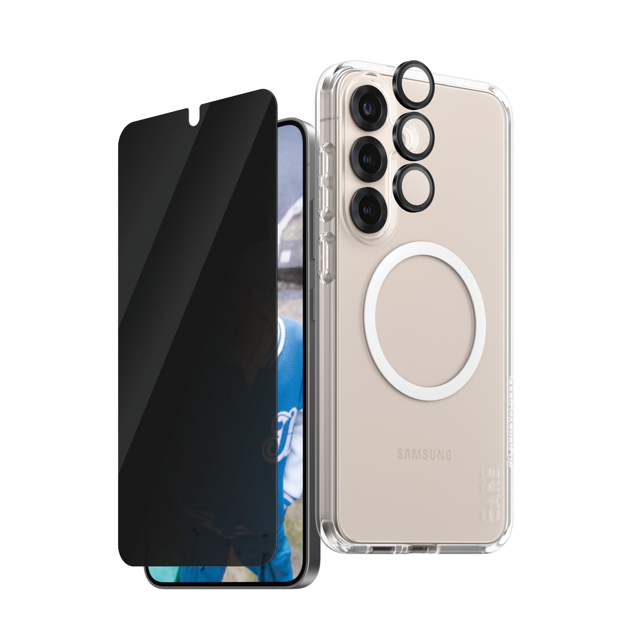 PanzerGlass® | CARE by PanzerGlass® Urban Combat 3-in-1 Privacy Pakke Samsung Galaxy S25+