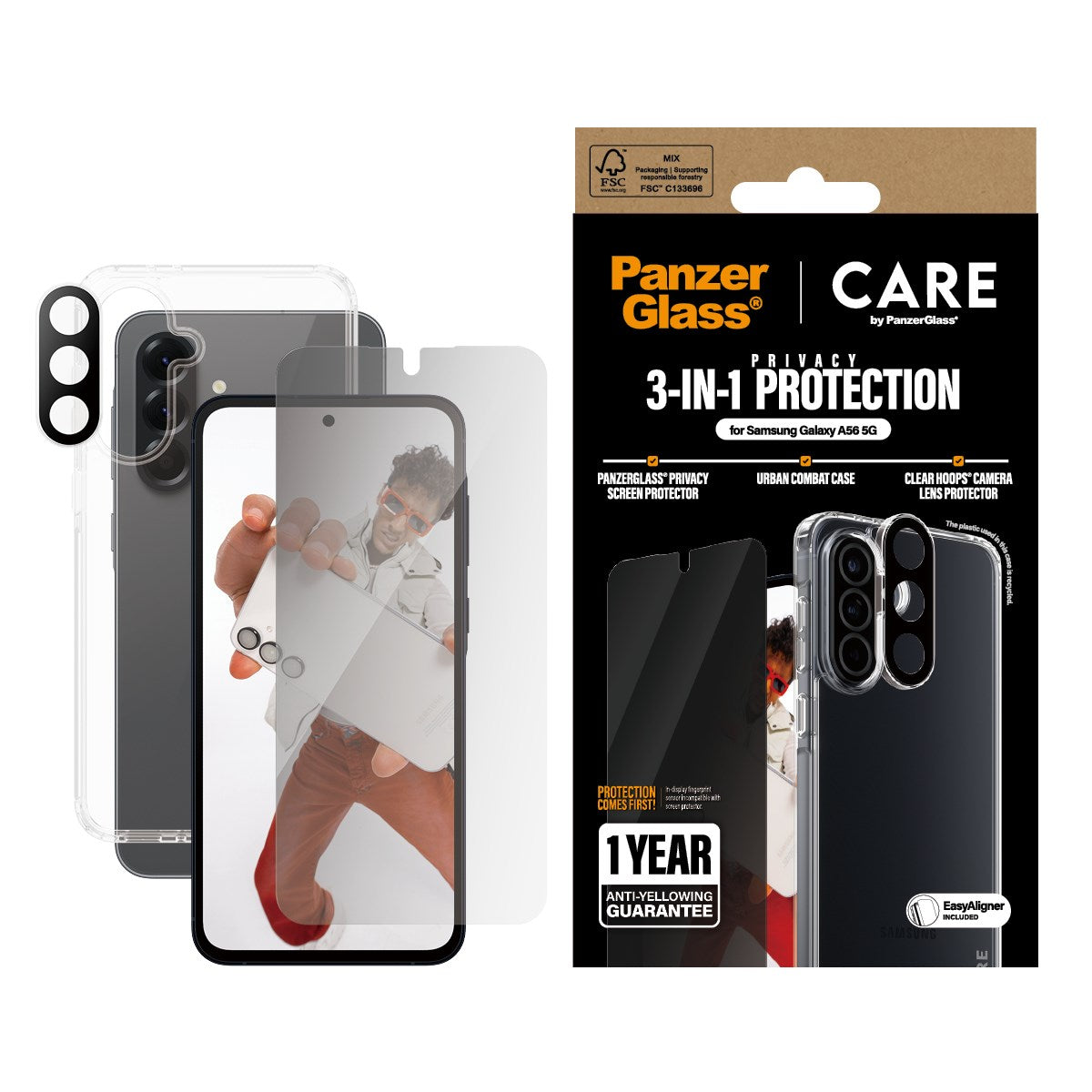 PanzerGlass® | CARE by PanzerGlass® Urban Combat 3-in-1 Privacy Pakke Samsung Galaxy A56 5G