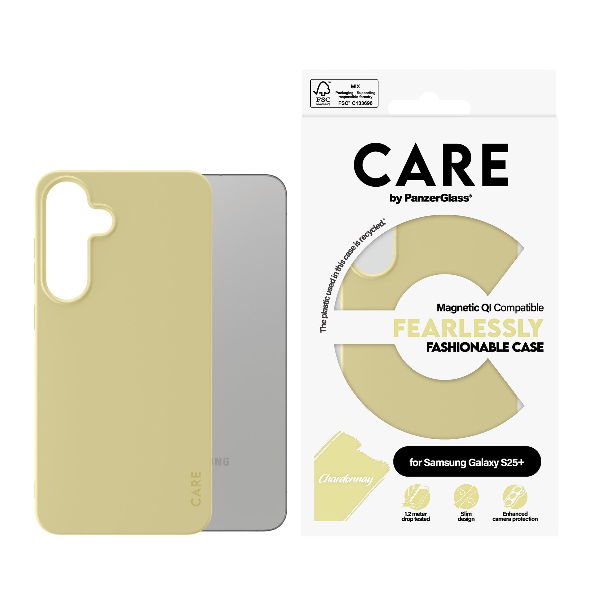 CARE by PanzerGlass® Case Chardonnay m. Qi Compatible Samsung Galaxy S25+