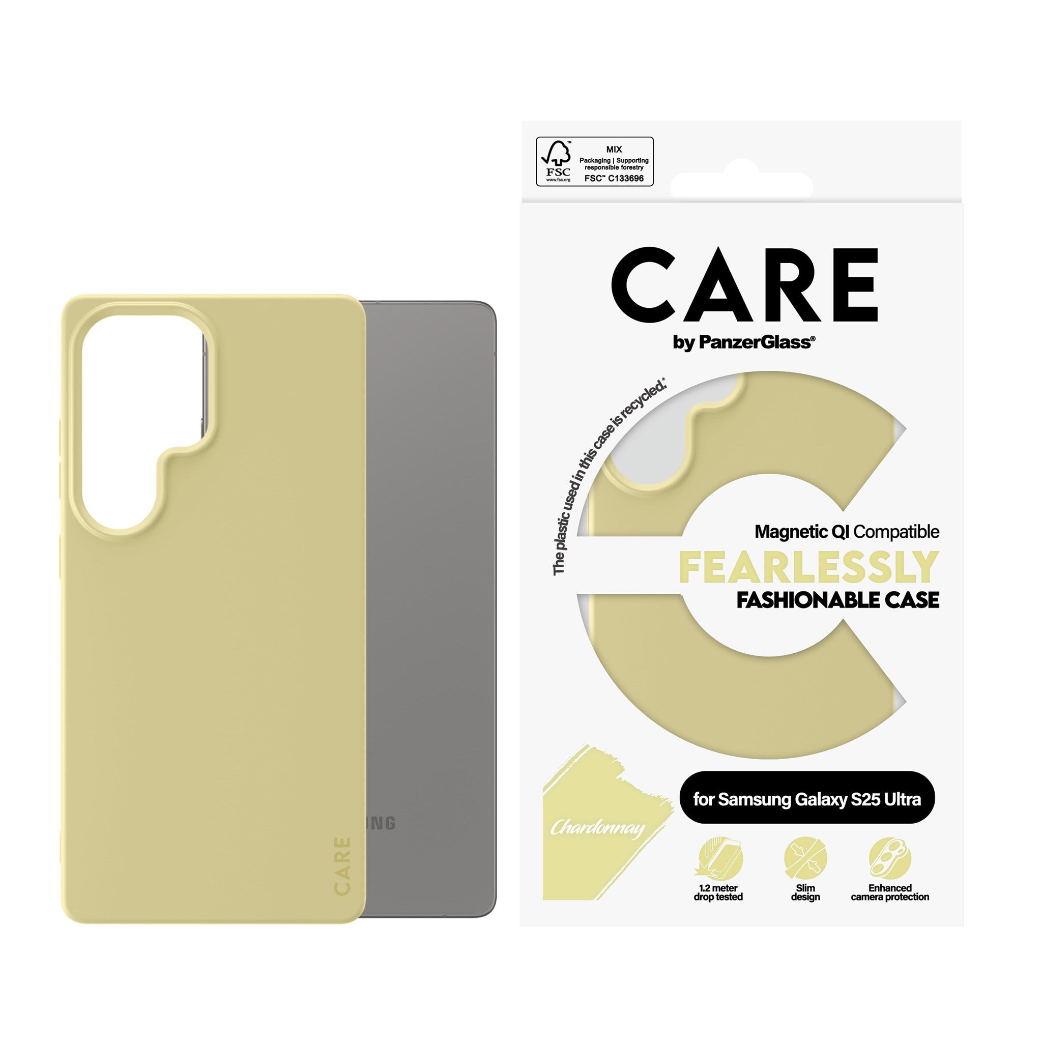 CARE by PanzerGlass® Case Chardonnay m. Qi Compatible Samsung Galaxy S25 Ultra