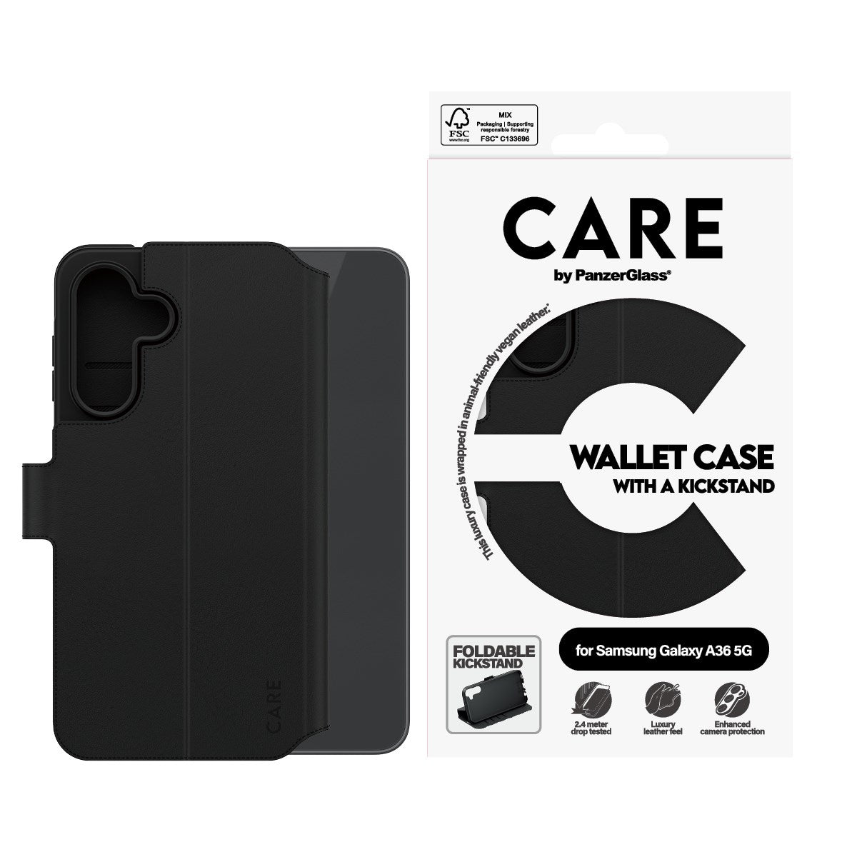 CARE by PanzerGlass® Wallet Case m. Kickstand Samsung Galaxy A36 5G