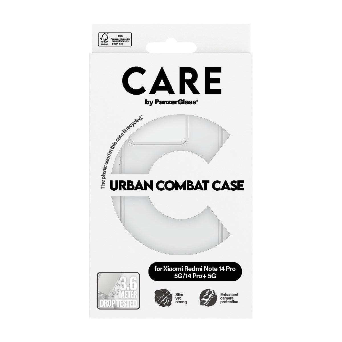 CARE™ by PanzerGlass® Urban Combat Case Transparent Xiaomi Redmi Note 14 Pro 5G | 14 Pro+ 5G
