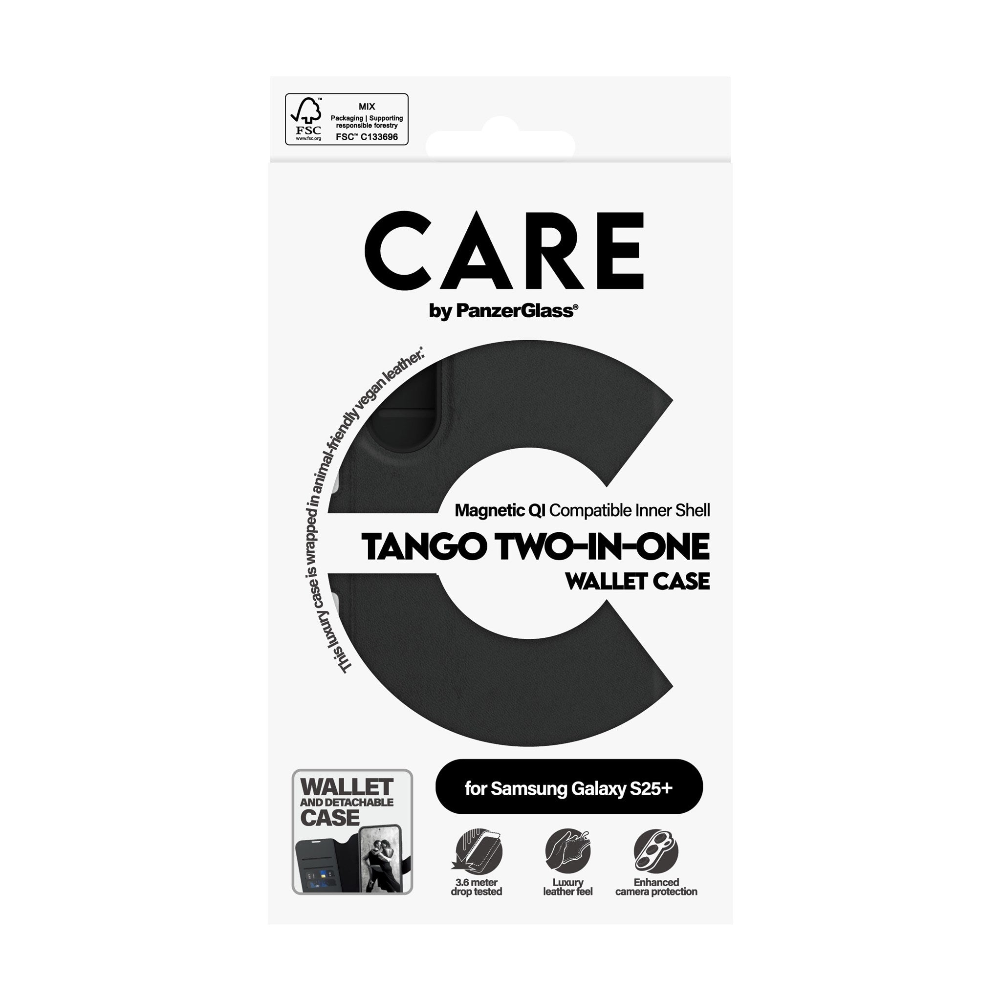 CARE by PanzerGlass® Tango Two-in-One Wallet Case m. Qi Compatible Samsung Galaxy S25+