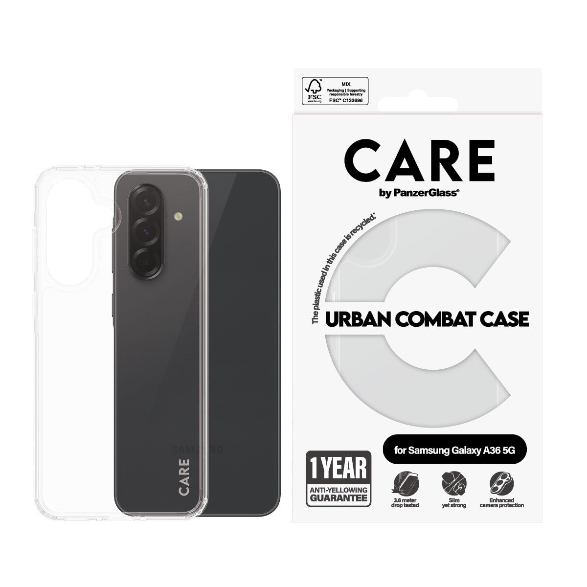 CARE™ by PanzerGlass® Urban Combat Case Transparent Samsung Galaxy A36 5G