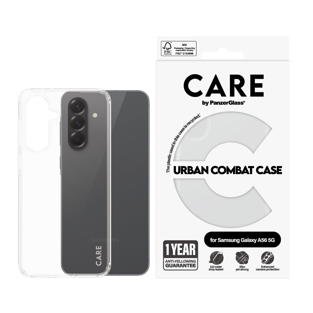 CARE™ by PanzerGlass® Urban Combat Case Transparent Samsung Galaxy A56 5G