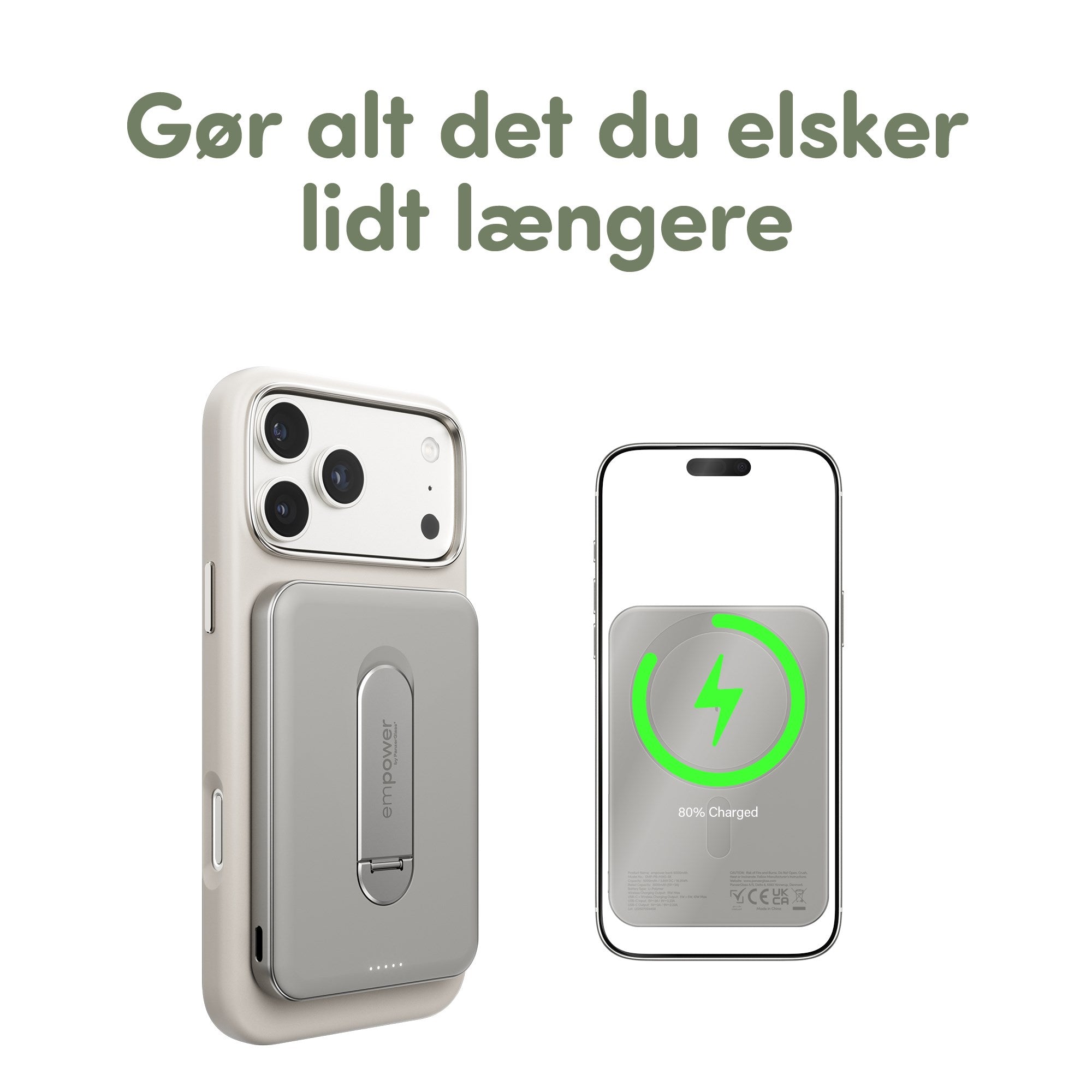 empower™ by PanzerGlass® empower™ Bank m. Spin Stand | 5000mAh | Titanium