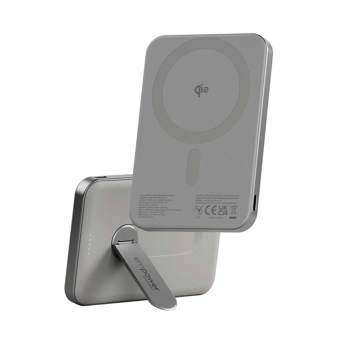 empower by PanzerGlass® empower Bank m. Spin Stand | 5000mAh | Titanium