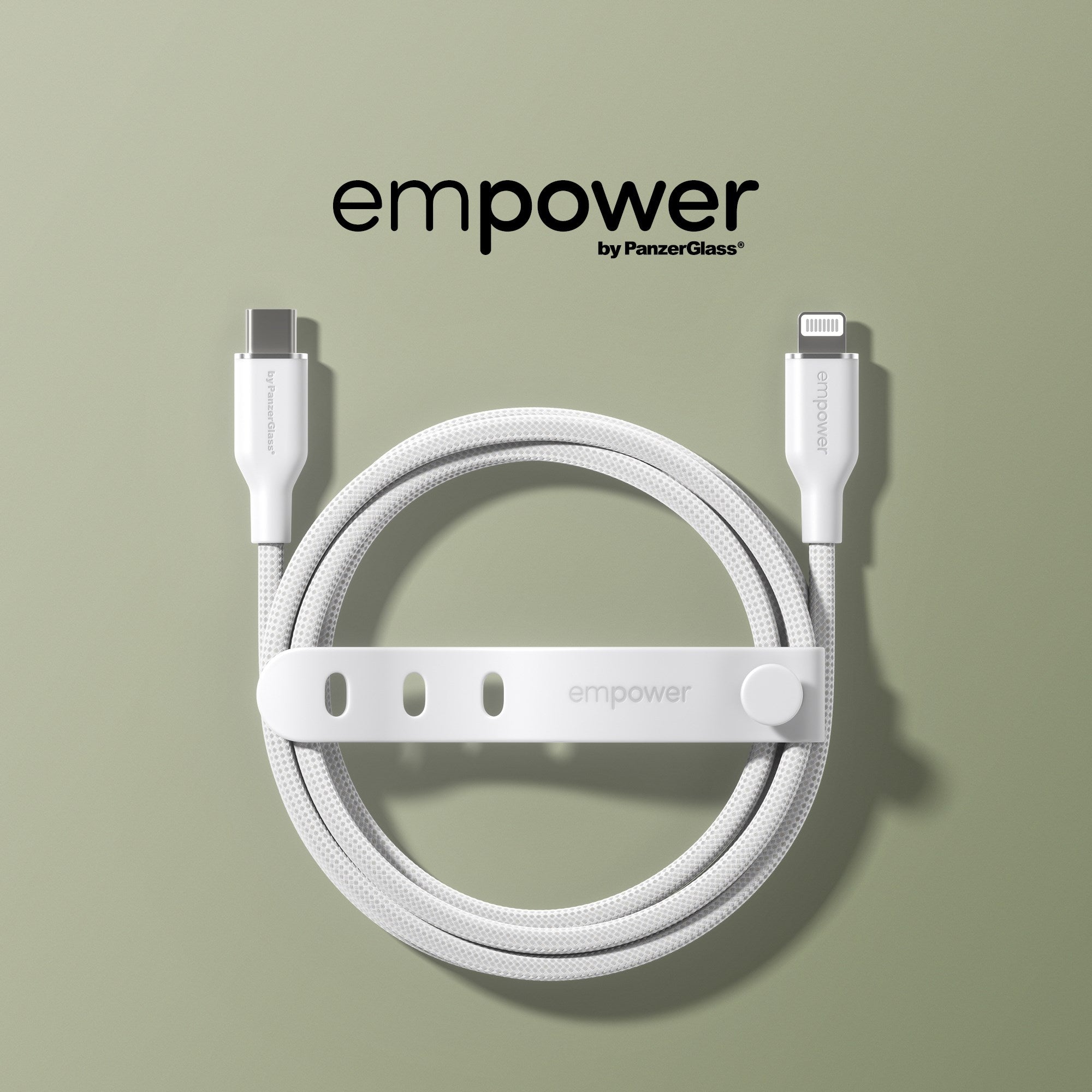 empower™ by PanzerGlass® Racing 60W USB-C to Lightning Kabel | USB 2.0 | 1.2M | Silver White