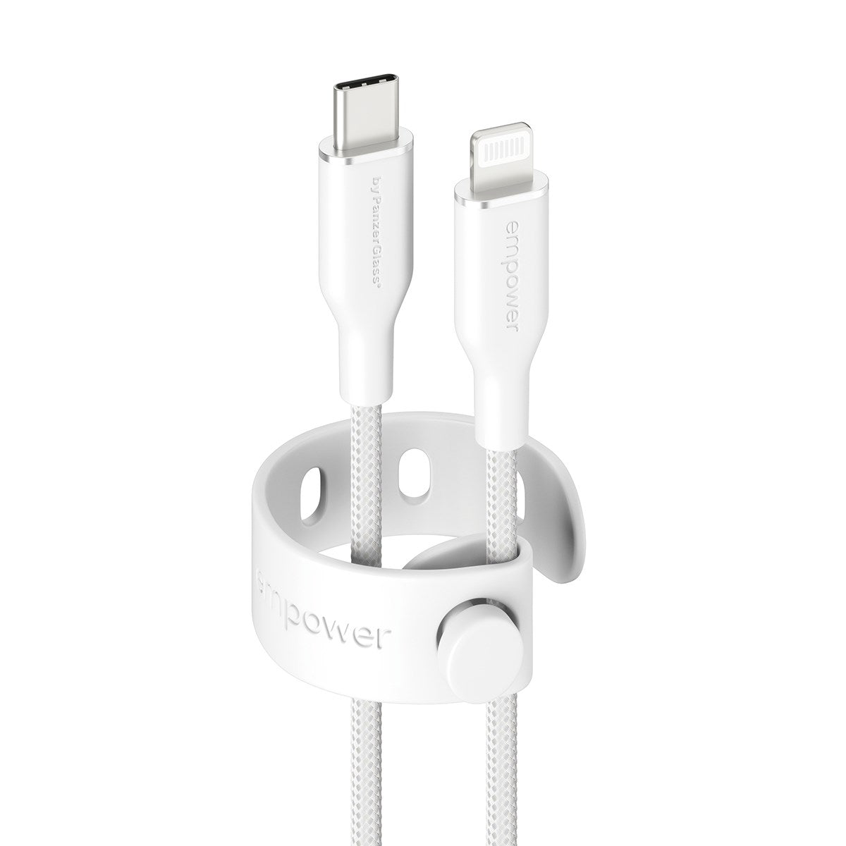 empower by PanzerGlass® Racing 60W USB-C to Lightning Kabel | USB 2.0 | 1.2M | Silver White