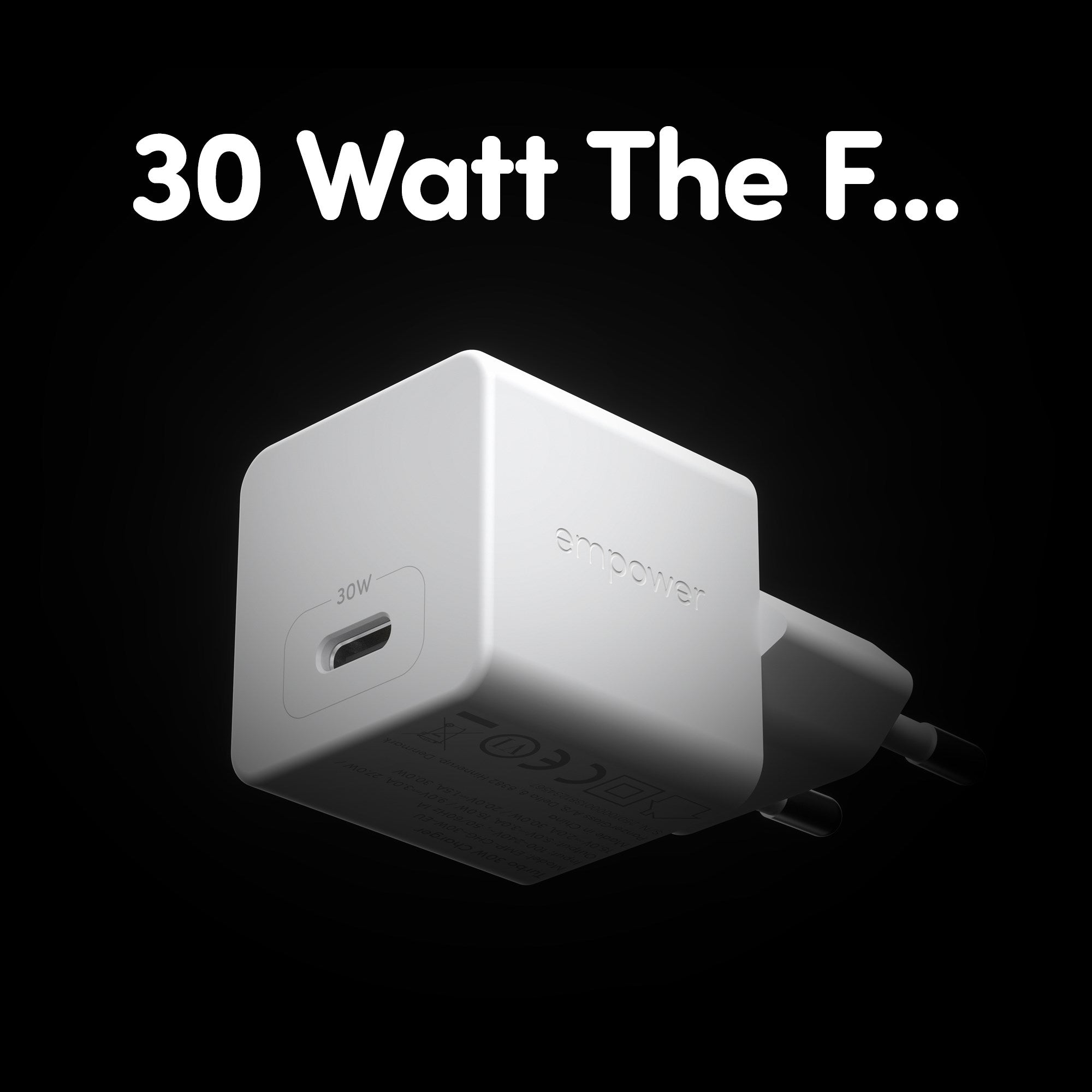 empower™ by PanzerGlass® Turbo 30W Oplader Single USB-C | EU Stik | Silver White