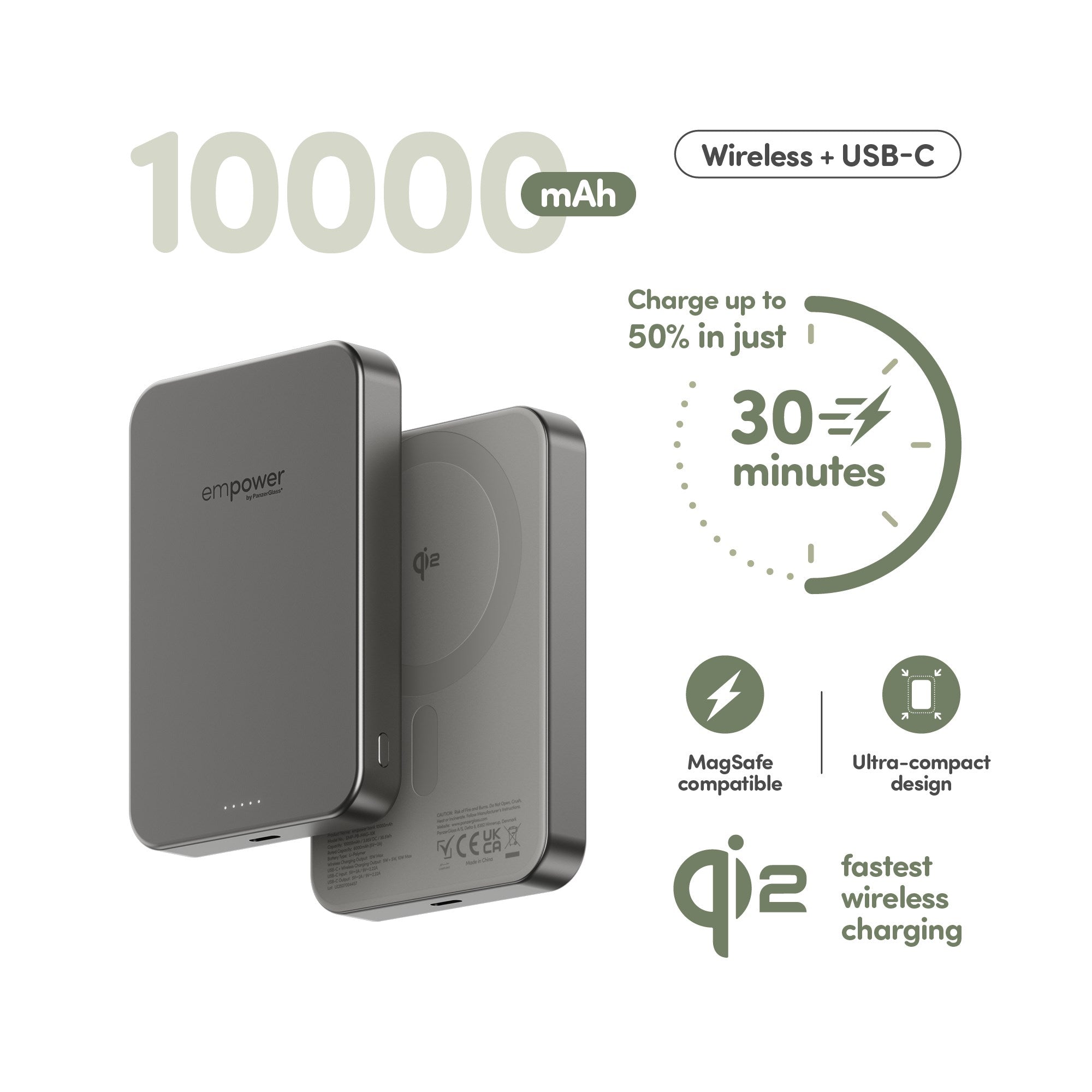 empower™ by PanzerGlass® empower™ Bank | 10000mAh | Titanium