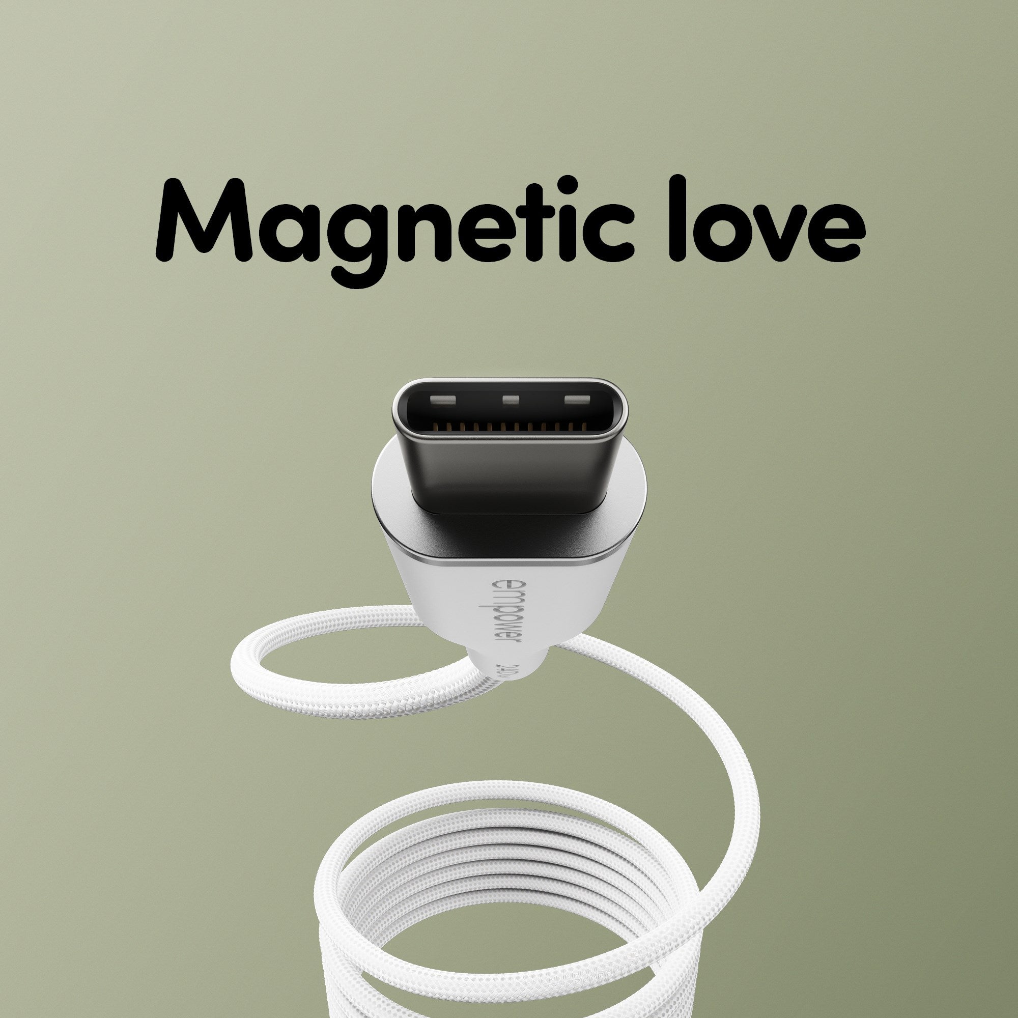 empower™ by PanzerGlass® Magnetic 240W USB-C to USB-C Kabel | USB 2.0 | 1.5M | Silver White