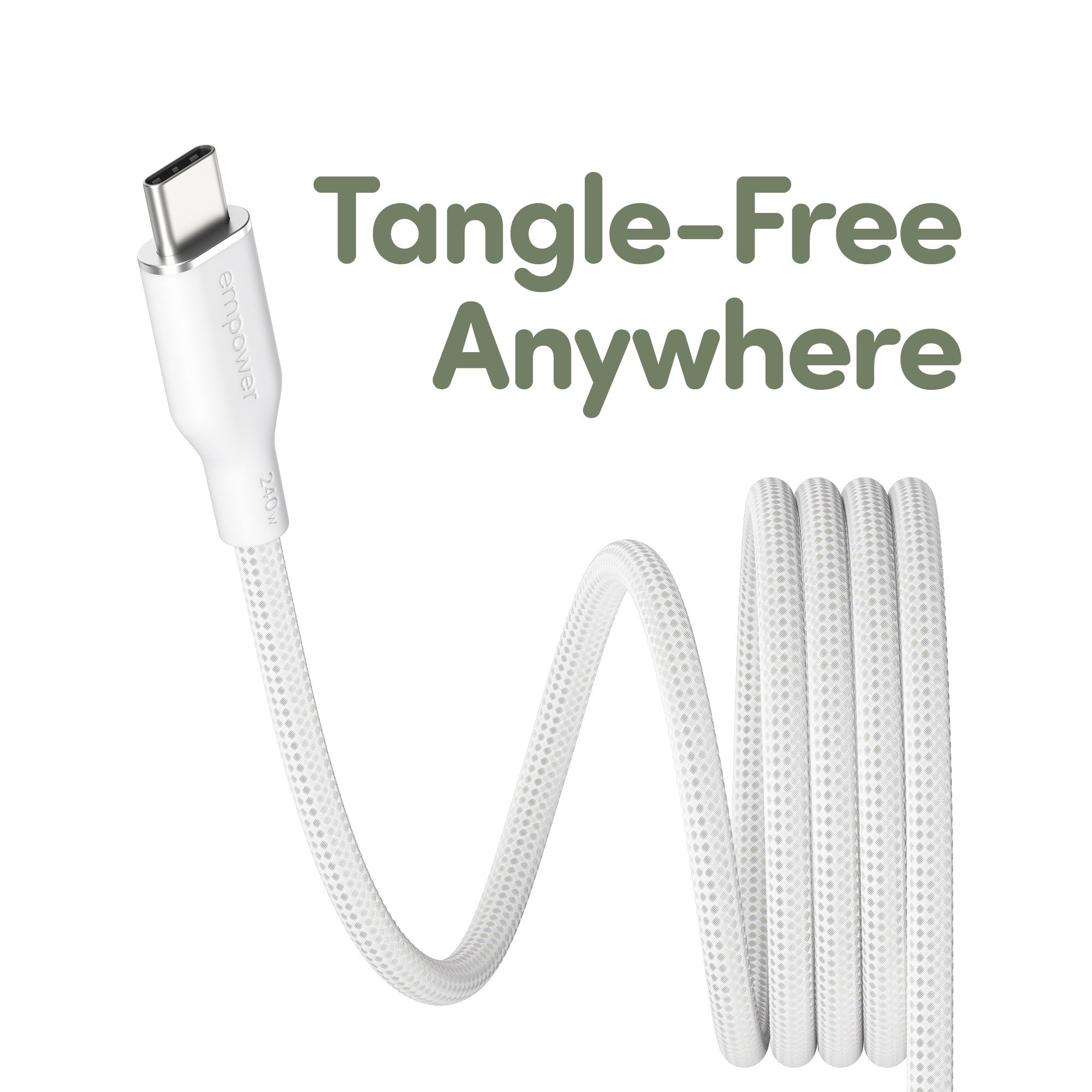 empower™ by PanzerGlass® Magnetic 240W USB-C to USB-C Kabel | USB 2.0 | 1.5M | Silver White