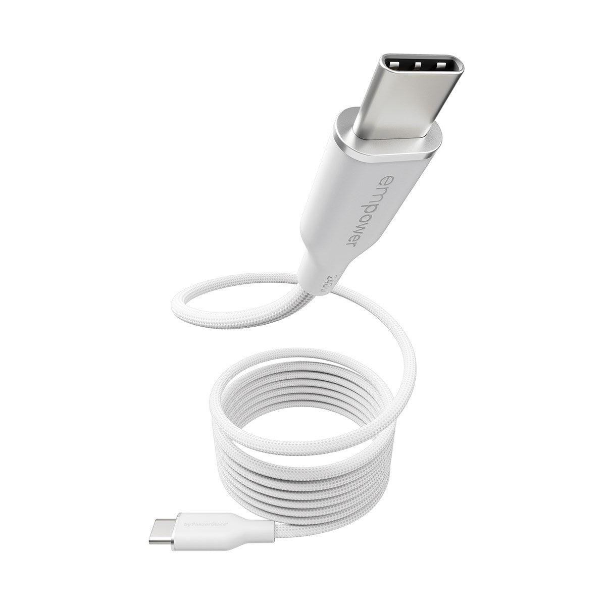 empower by PanzerGlass® Magnetic 240W USB-C to USB-C Kabel | USB 2.0 | 1.5M | Silver White
