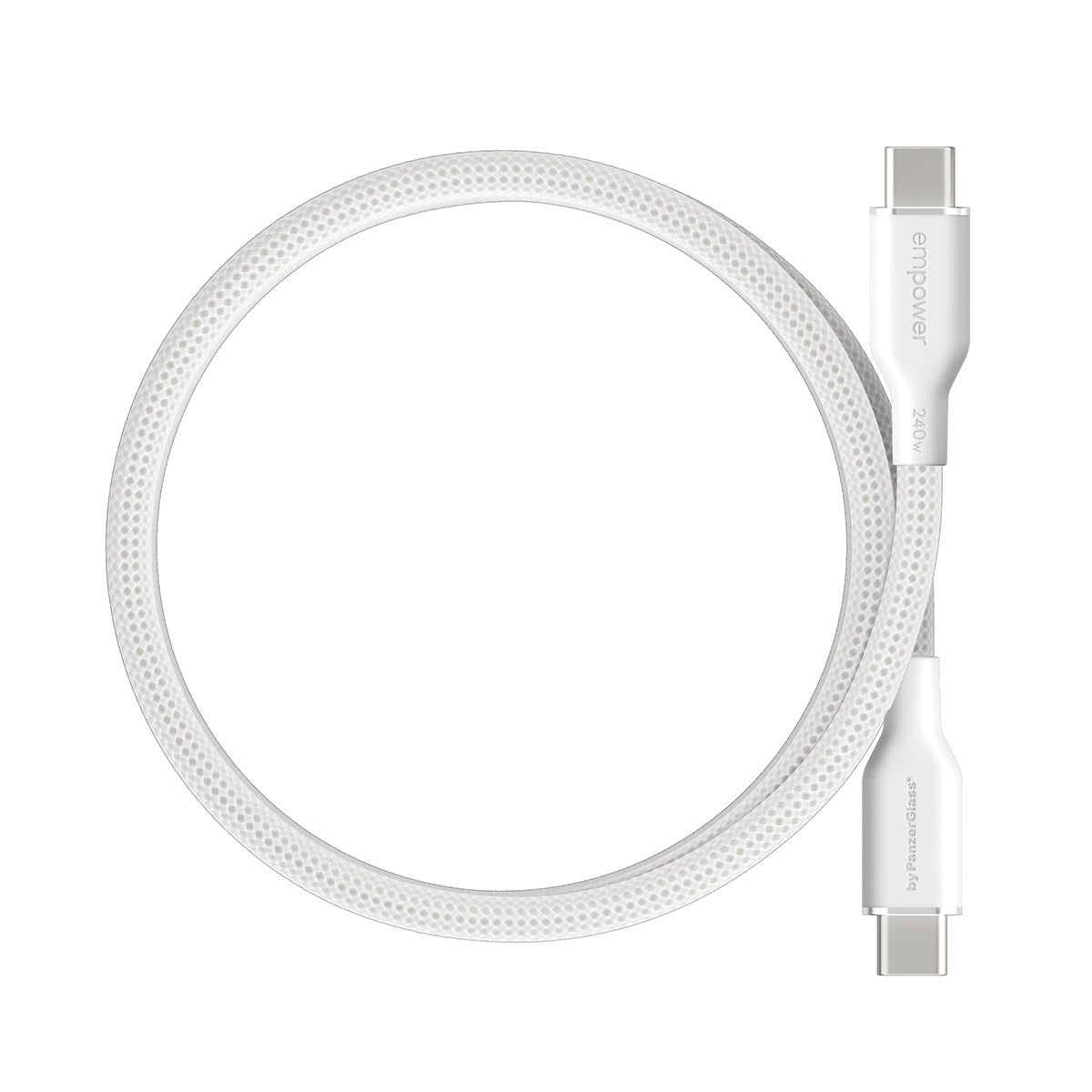 empower by PanzerGlass® Magnetic 240W USB-C to USB-C Kabel | USB 2.0 | 1.5M | Silver White
