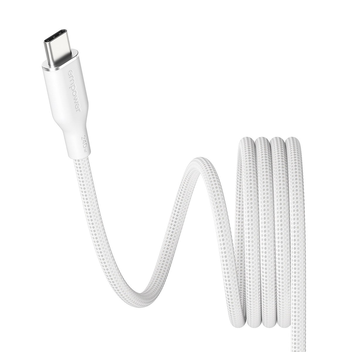 empower by PanzerGlass® Magnetic 240W USB-C to USB-C Kabel | USB 2.0 | 1.5M | Silver White