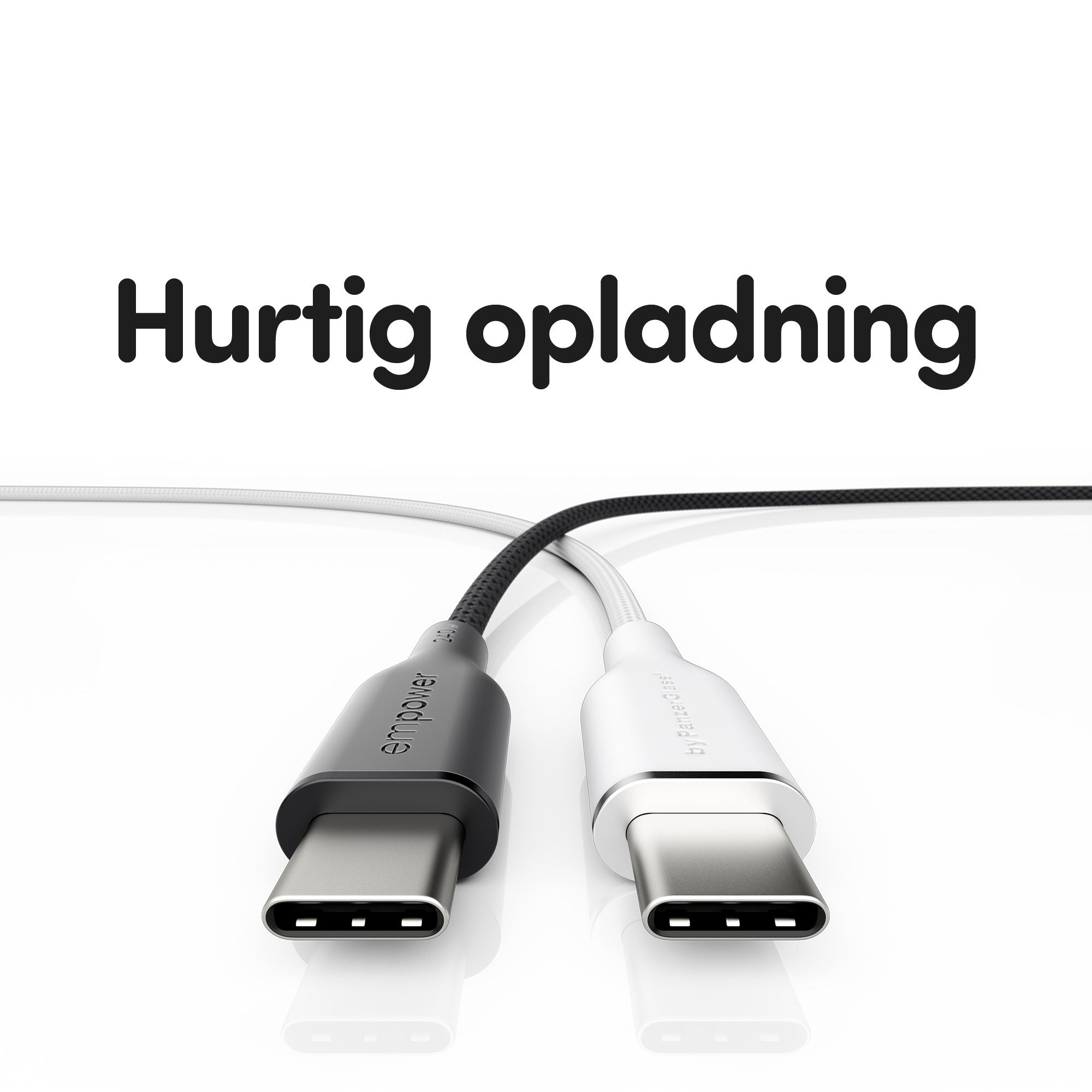 empower™ by PanzerGlass® Racing 240W USB-C to USB-C Kabel | USB 2.0 | 2M | Silver White