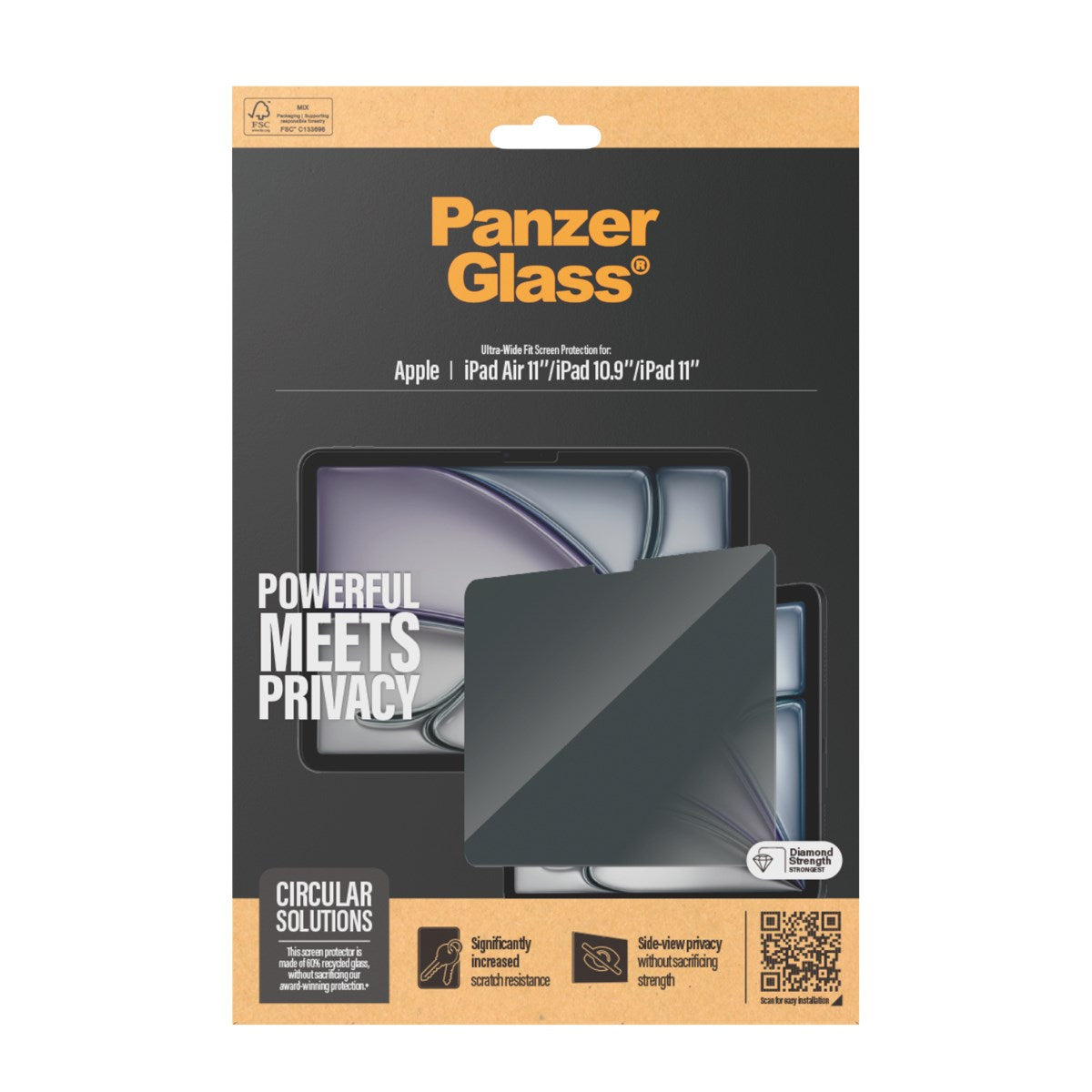 PanzerGlass® Privacy Skærmbeskyttelse iPad Air 11'' (2025-2024) | iPad 10.9'' (2022) | Ultra-Wide Fit