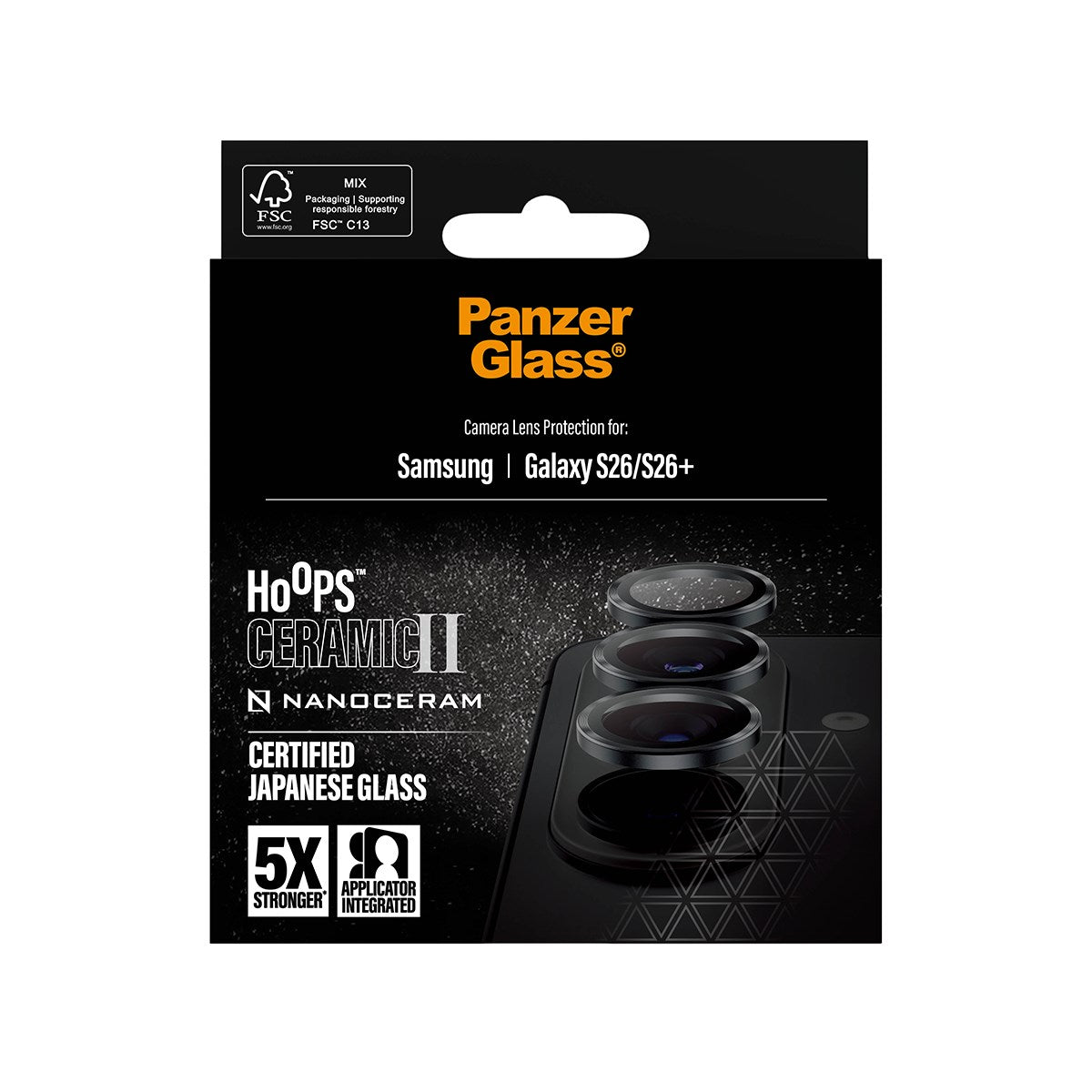 PanzerGlass® Hoops® Ceramic II Kameralinsebeskytter Samsung Galaxy S26 | S26+