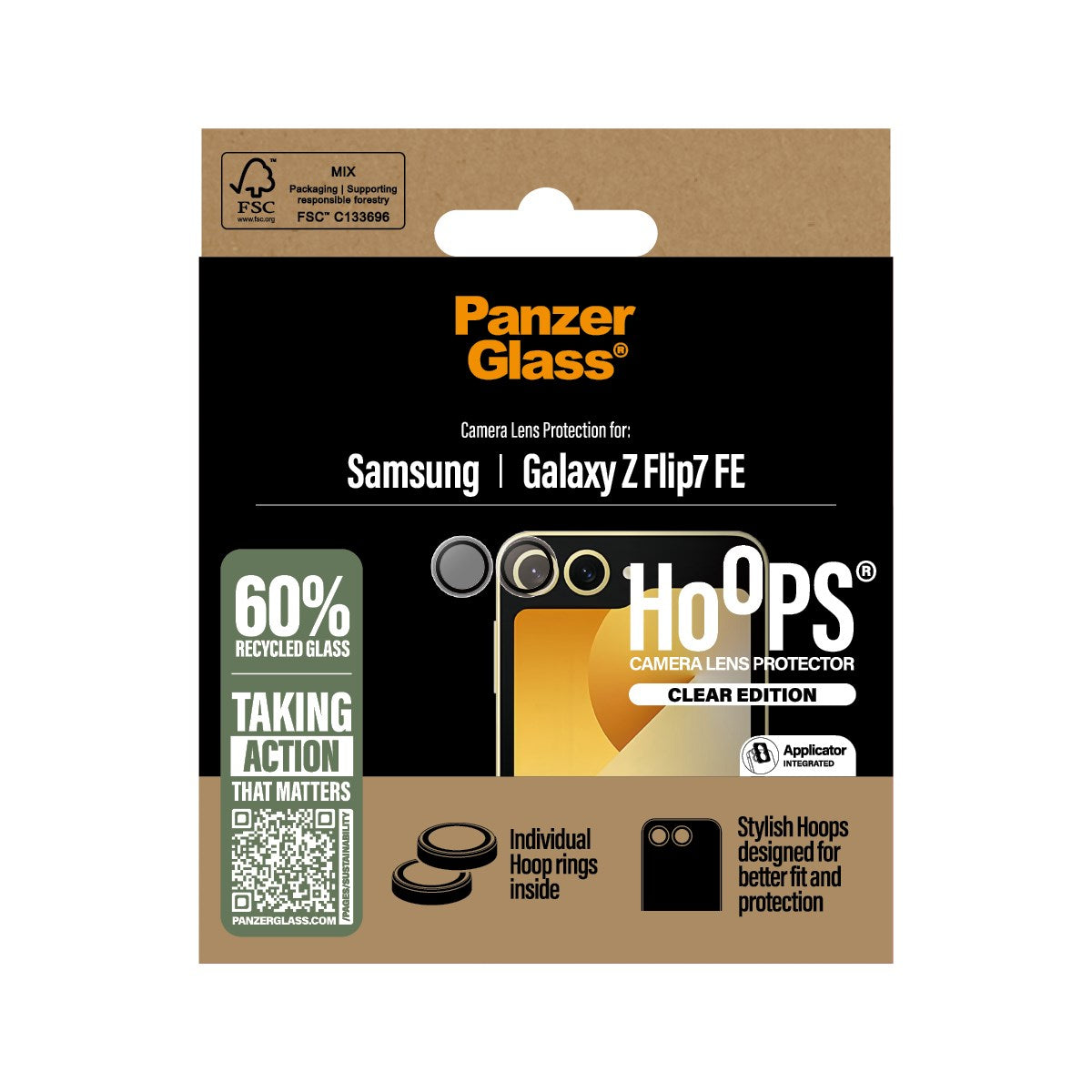 PanzerGlass® Hoops® Kameralinsebeskytter Transparent Samsung Galaxy Z Flip7 FE
