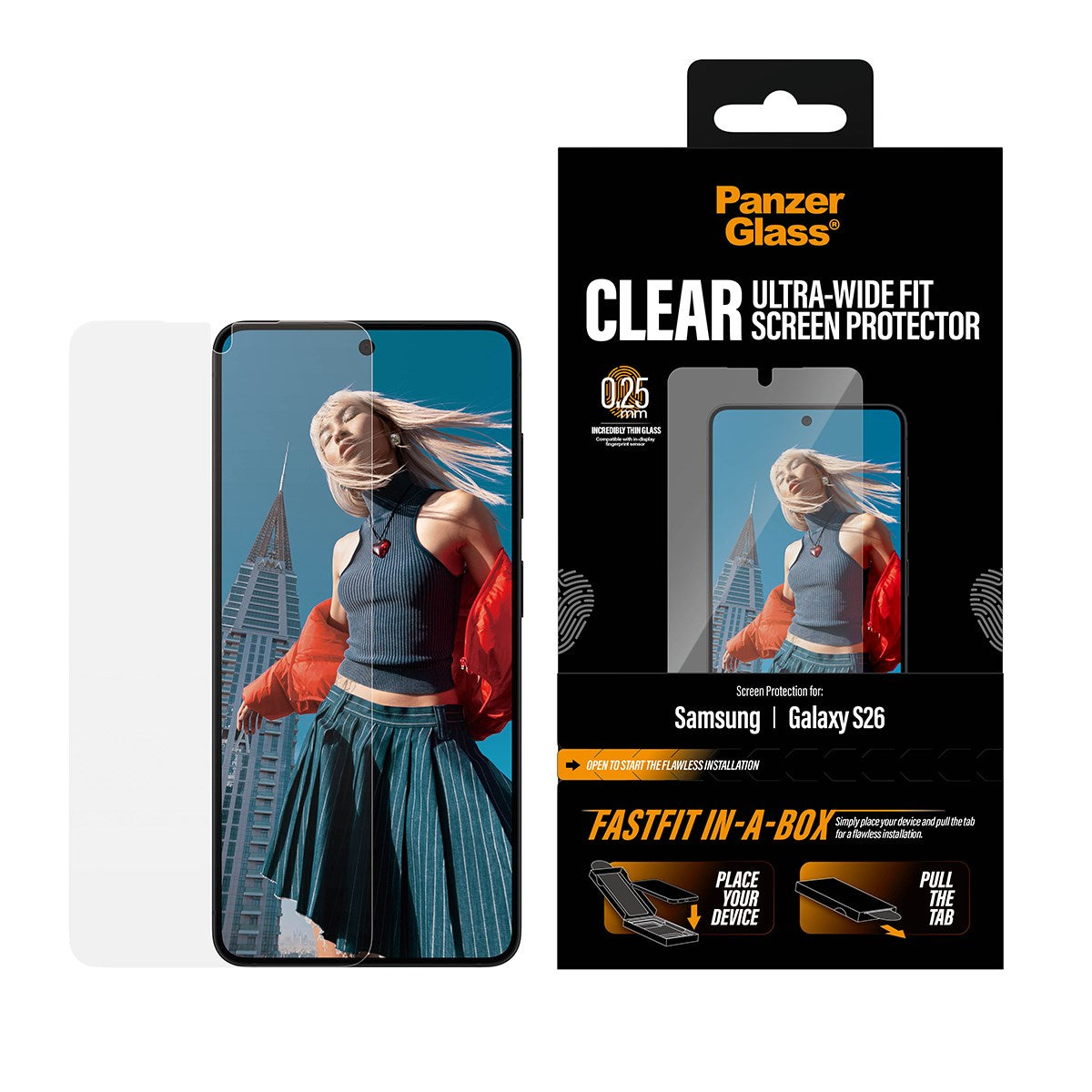 PanzerGlass® Skærmbeskyttelse Samsung Galaxy S26 | Ultra-Wide Fit m. FASTFIT IN-A-BOX