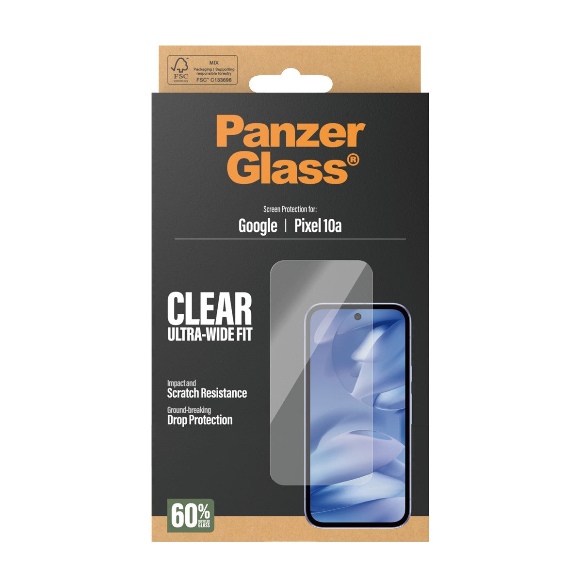 PanzerGlass® Skærmbeskyttelse Google Pixel 10a 5G | Ultra-Wide Fit