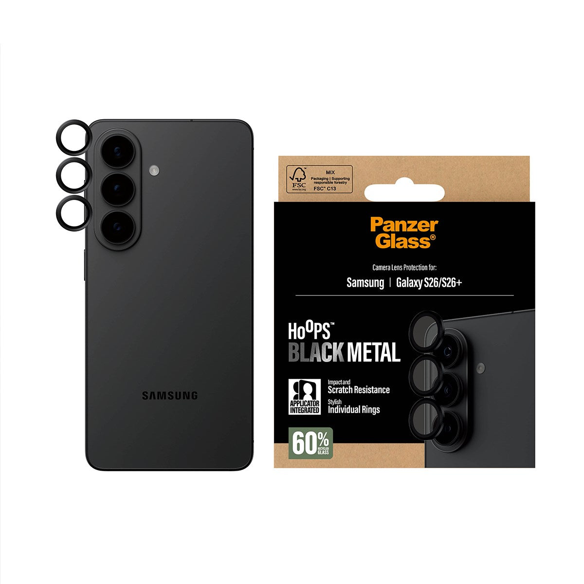 PanzerGlass® Hoops® Kameralinsebeskytter Sort Samsung Galaxy S26 | S26+