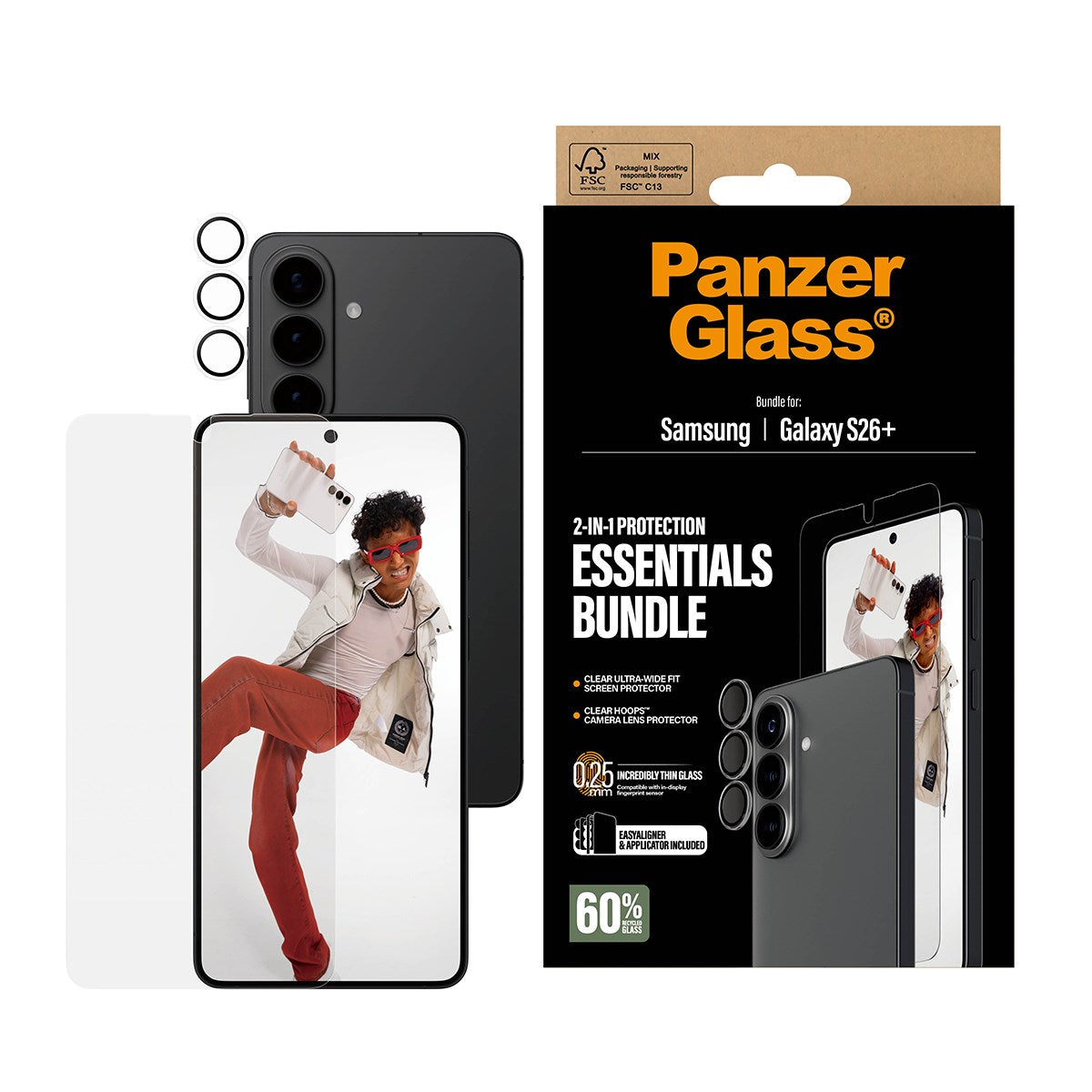 PanzerGlass® Hoops® 2-in-1 Pakke Samsung Galaxy S26+ | Ultra-Wide Fit