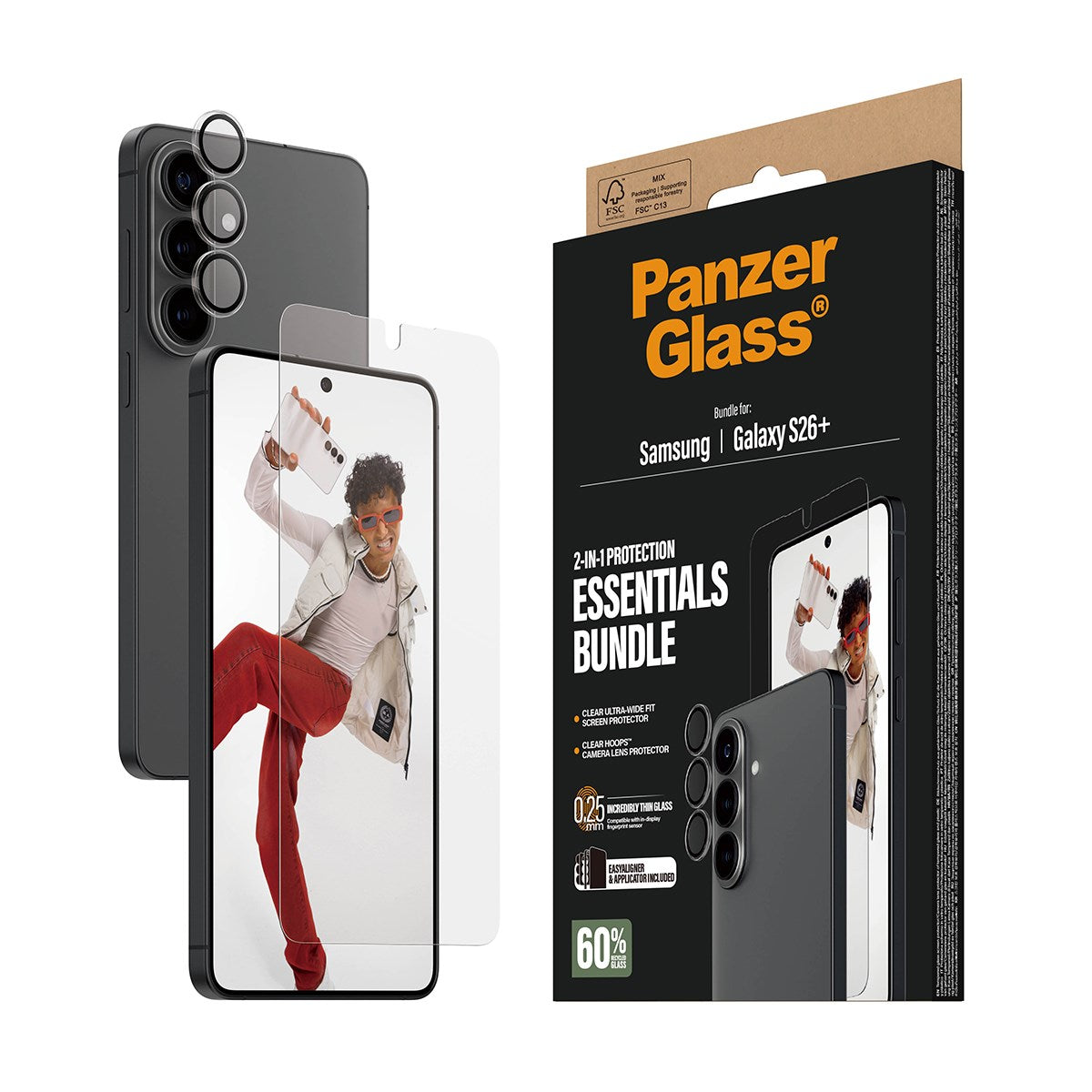 PanzerGlass® Hoops® 2-in-1 Pakke Samsung Galaxy S26+ | Ultra-Wide Fit