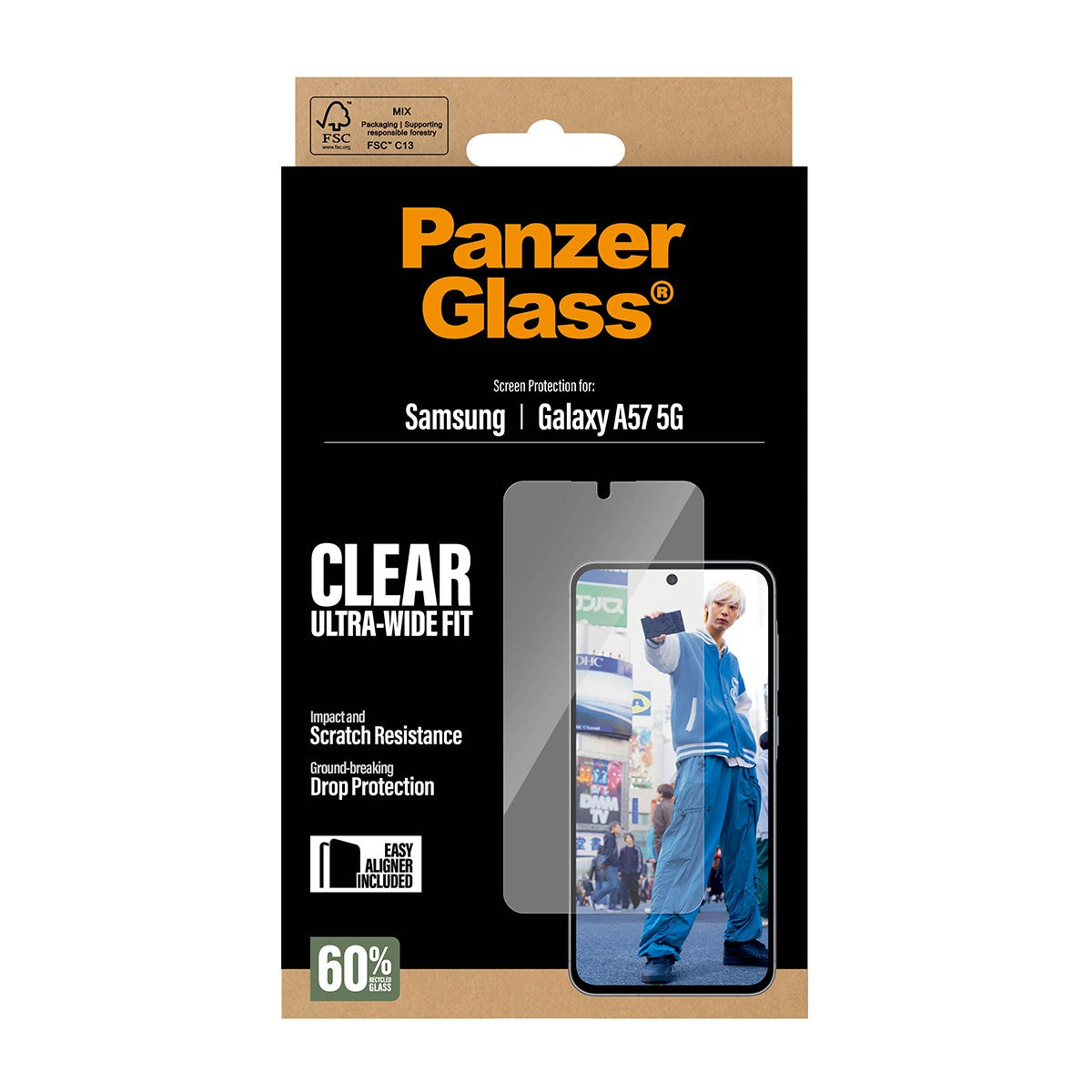 PanzerGlass® Skærmbeskyttelse Samsung Galaxy A57 5G | Ultra-Wide Fit m. EasyAligner