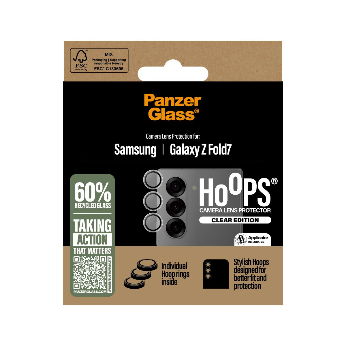 PanzerGlass® Hoops® Kameralinsebeskytter Transparent Samsung Galaxy Z Fold7