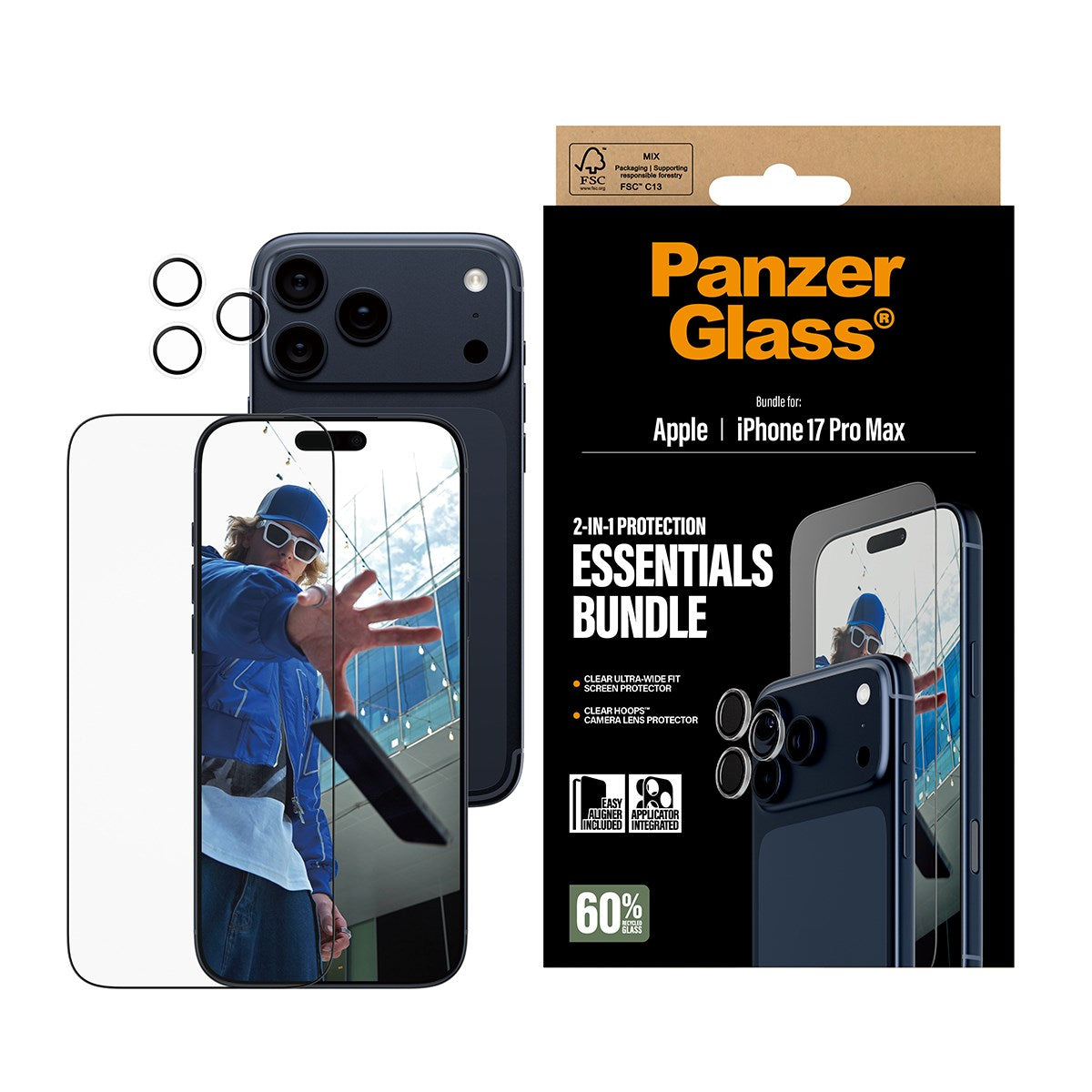 PanzerGlass® 2-i-1 Essentials Pakke iPhone 17 Pro Max