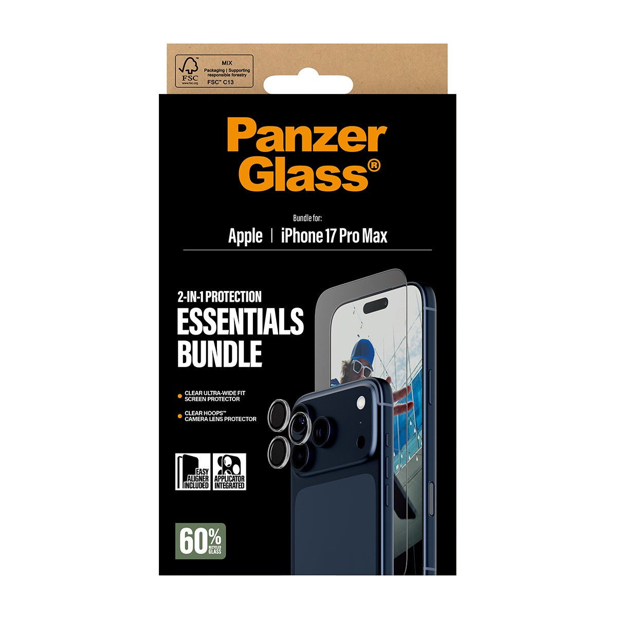 PanzerGlass® 2-i-1 Essentials Pakke iPhone 17 Pro Max