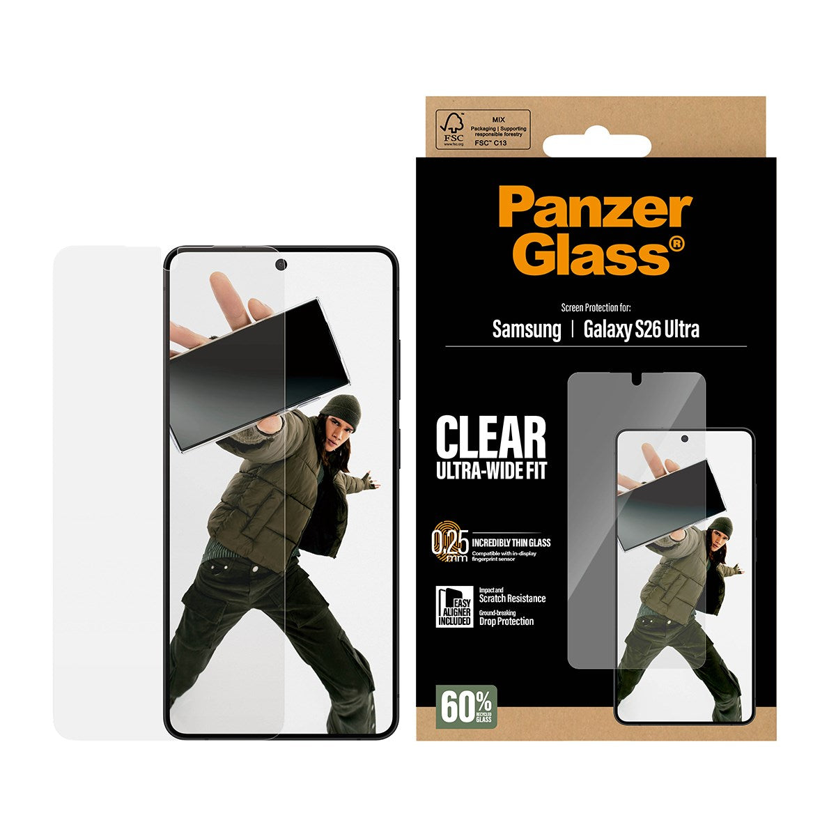 PanzerGlass® Skærmbeskyttelse Samsung Galaxy S26 Ultra | Ultra-Wide Fit m. EasyAligner