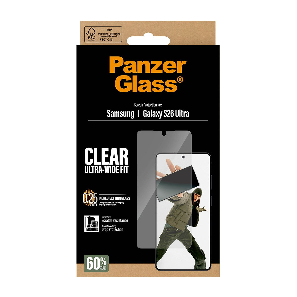 PanzerGlass® Skærmbeskyttelse Samsung Galaxy S26 Ultra | Ultra-Wide Fit m. EasyAligner