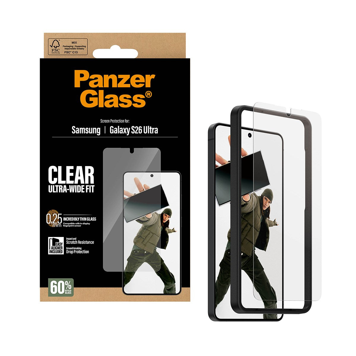 PanzerGlass® Skærmbeskyttelse Samsung Galaxy S26 Ultra | Ultra-Wide Fit m. EasyAligner