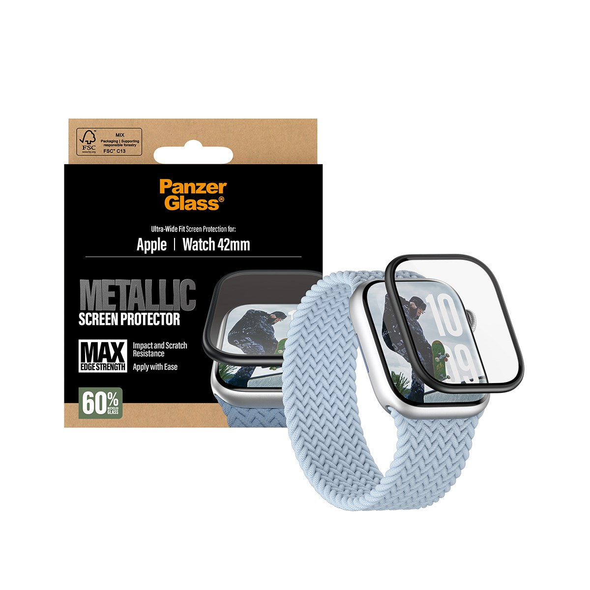 PanzerGlass® Skærmbeskyttelse Metallic Apple Watch Series 11 | 10 | 42mm