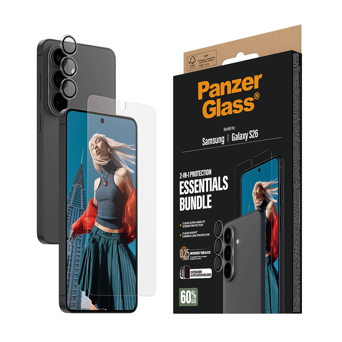PanzerGlass® Hoops® 2-in-1 Pakke Samsung Galaxy S26 | Ultra-Wide Fit