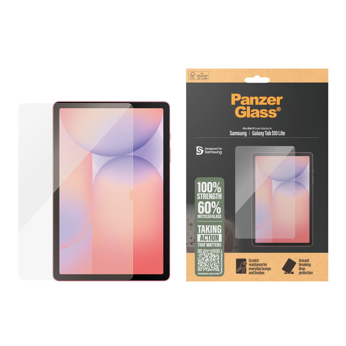 PanzerGlass® Skærmbeskyttelse Samsung Galaxy Tab S10 Lite | Ultra-Wide Fit