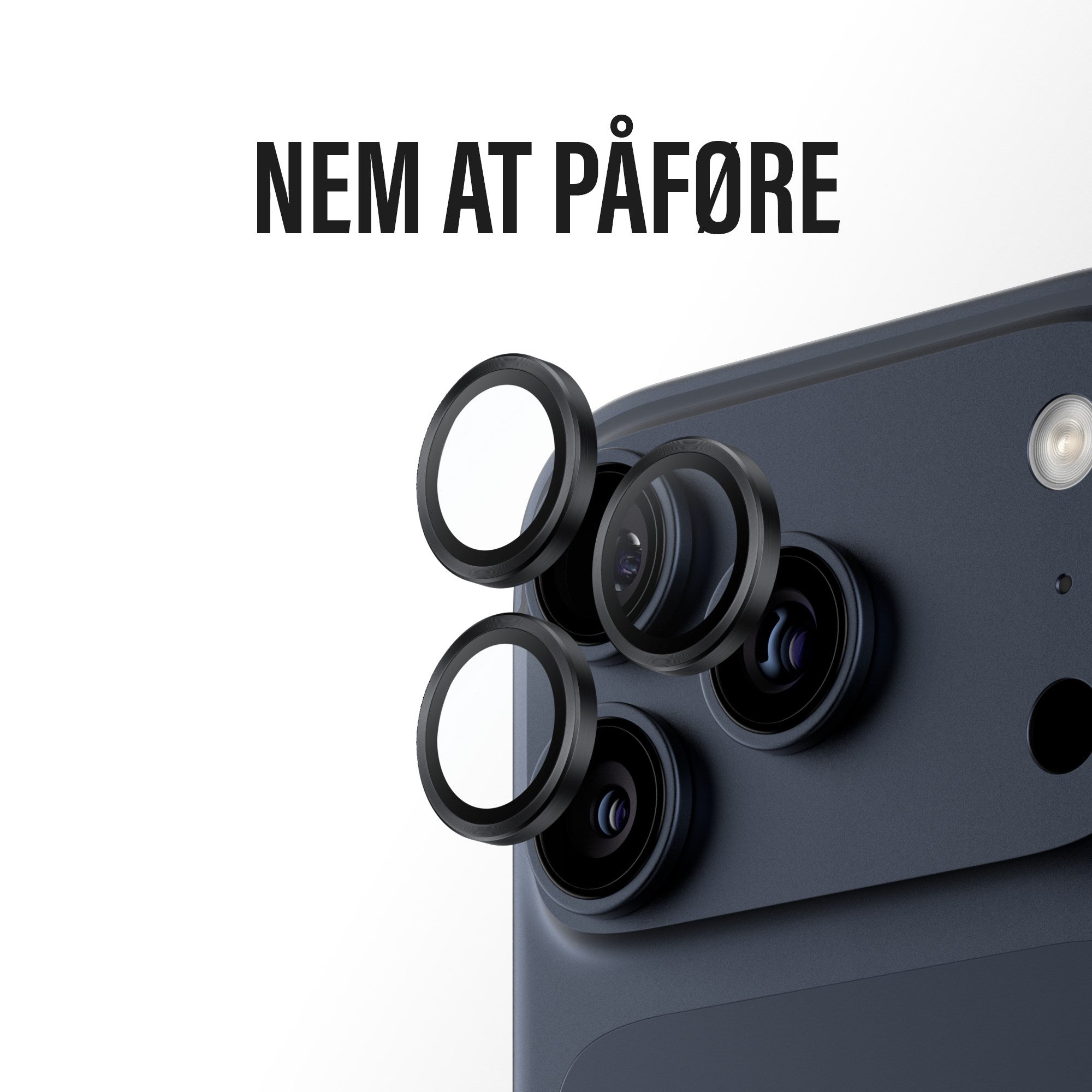 PanzerGlass® Hoops® Kameralinsebeskytter Sort iPhone 17 Pro | iPhone 17 Pro Max | iPhone 16 Pro | 16 Pro Max