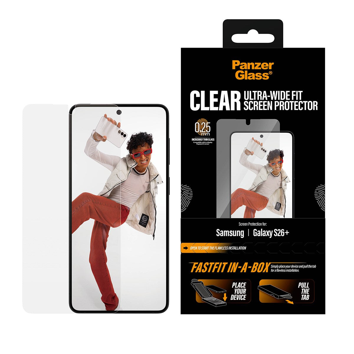 PanzerGlass® Skærmbeskyttelse Samsung Galaxy S26+ | Ultra-Wide Fit m. FASTFIT IN-A-BOX