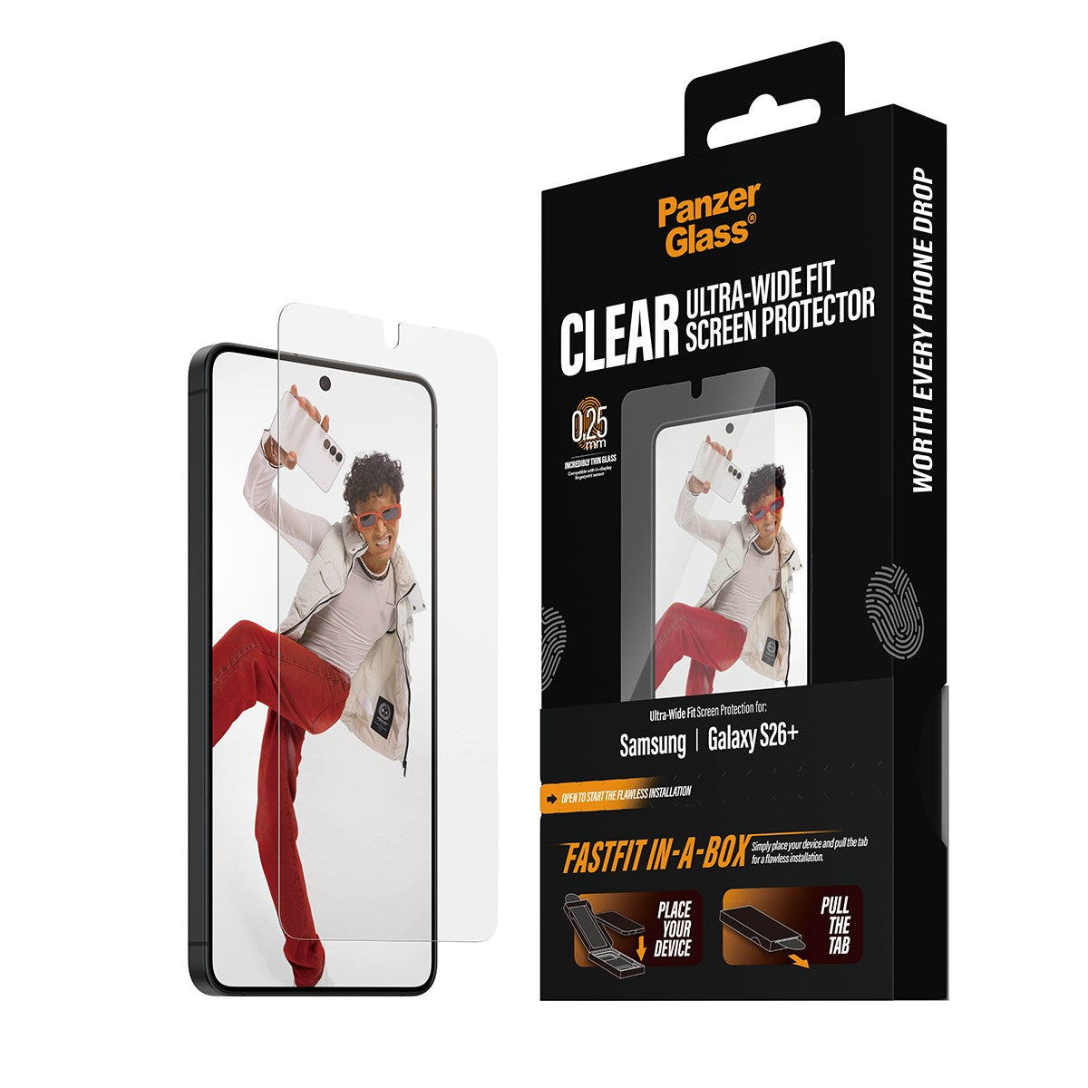 PanzerGlass® Skærmbeskyttelse Samsung Galaxy S26+ | Ultra-Wide Fit m. FASTFIT IN-A-BOX