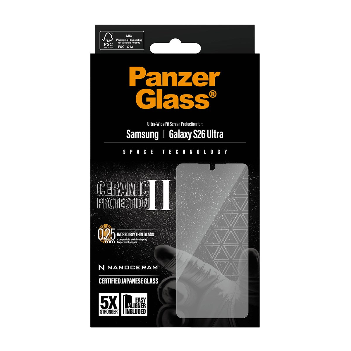 PanzerGlass® Ceramic Skærmbeskyttelse Samsung Galaxy S26 Ultra | Ultra-Wide Fit m. EasyAligner