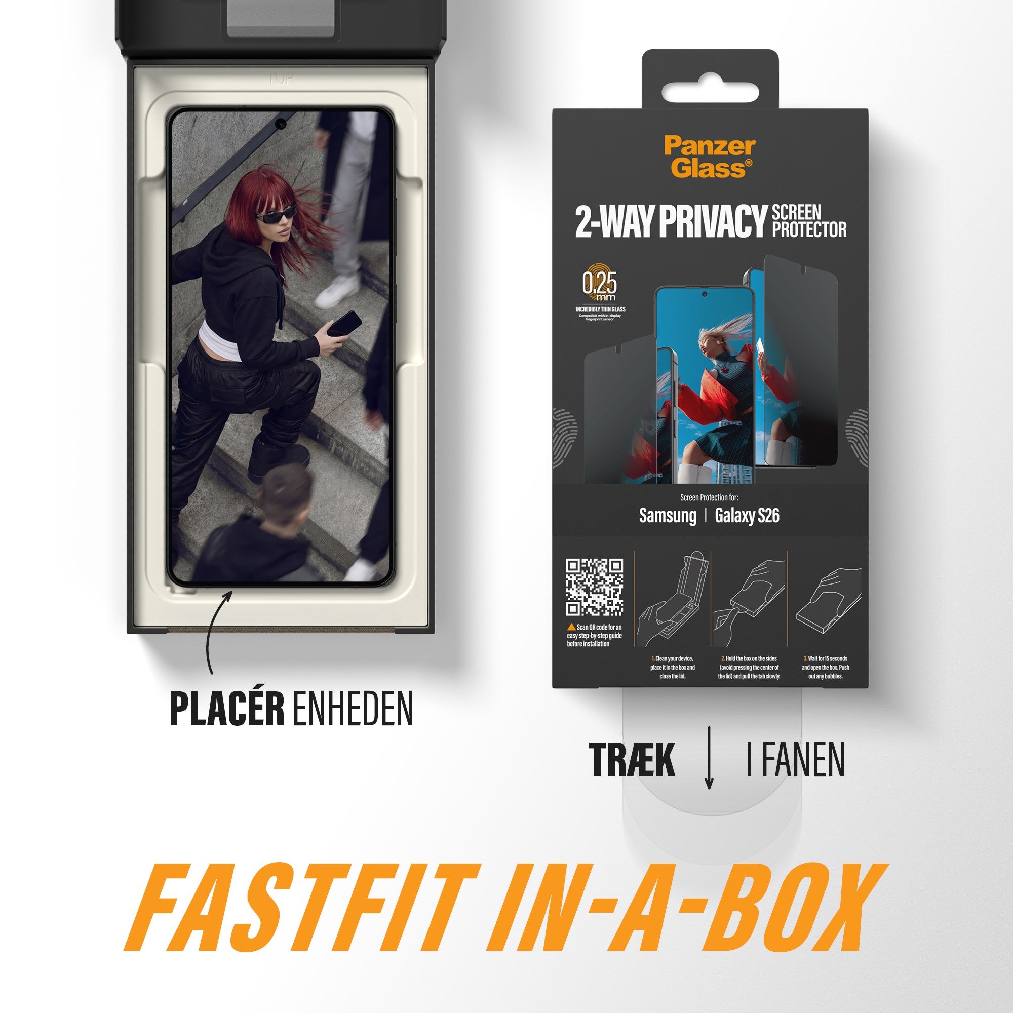 PanzerGlass® 2-Way Privacy Skærmbeskyttelse Samsung Galaxy S26 | Ultra-Wide Fit m. FASTFIT IN-A-BOX