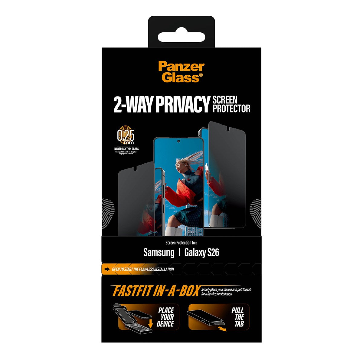PanzerGlass® 2-Way Privacy Skærmbeskyttelse Samsung Galaxy S26 | Ultra-Wide Fit m. FASTFIT IN-A-BOX