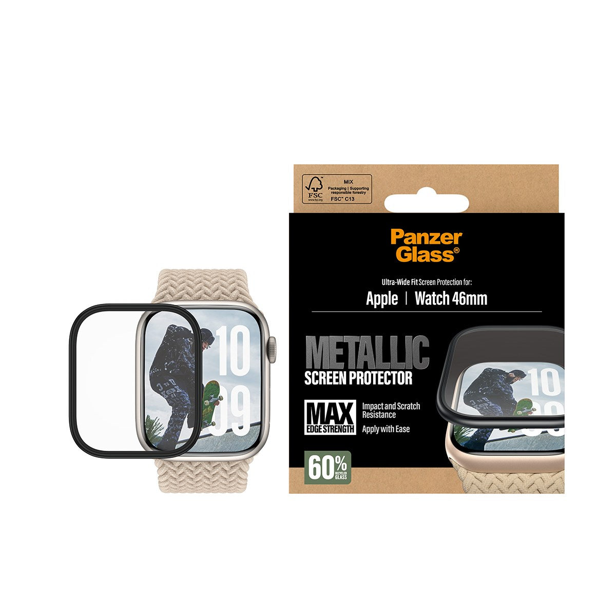 PanzerGlass® Skærmbeskyttelse Metallic Apple Watch Series 11 | 10 | 46mm